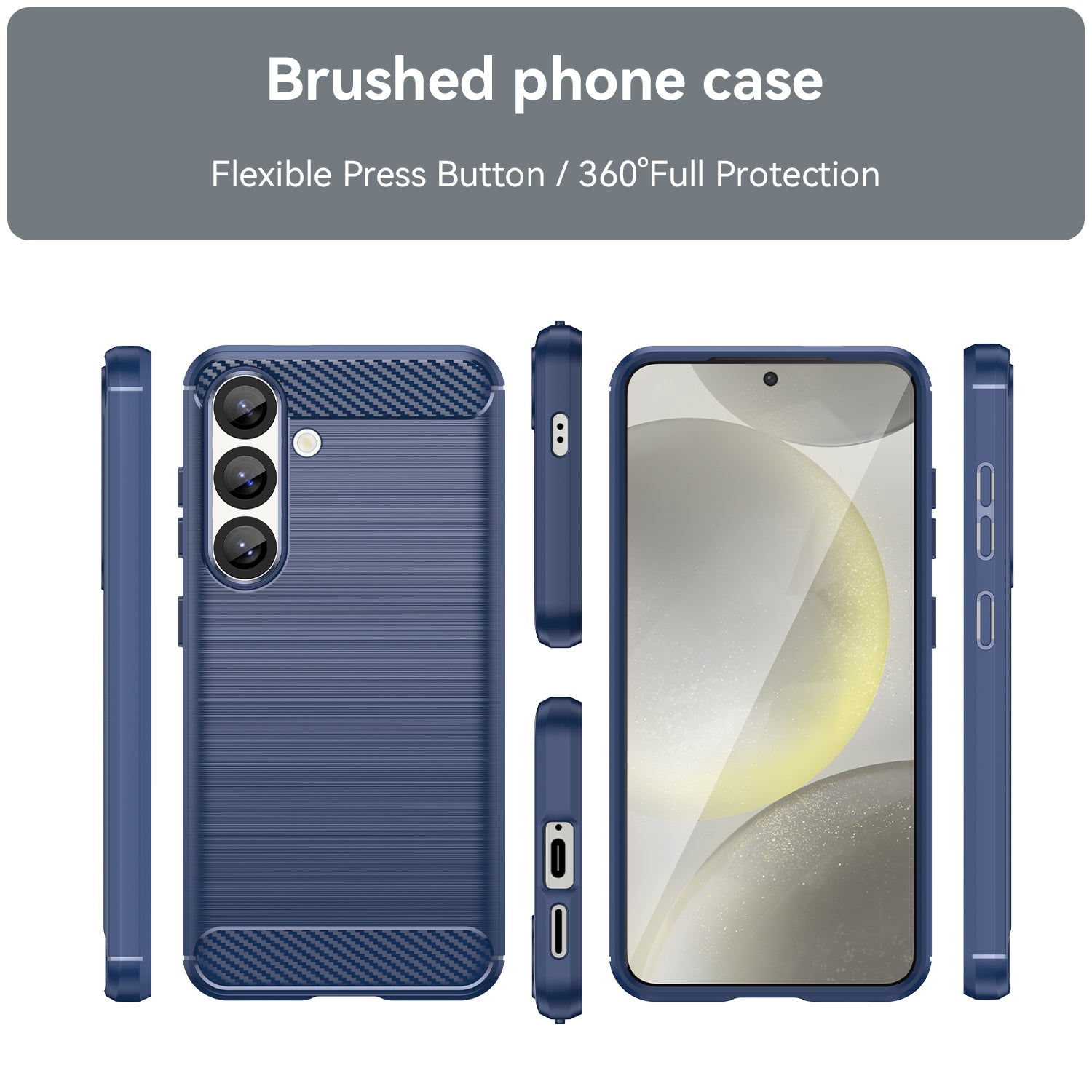 Samsung Galaxy S25 Carbon Fibre Brushed Case (Navy)