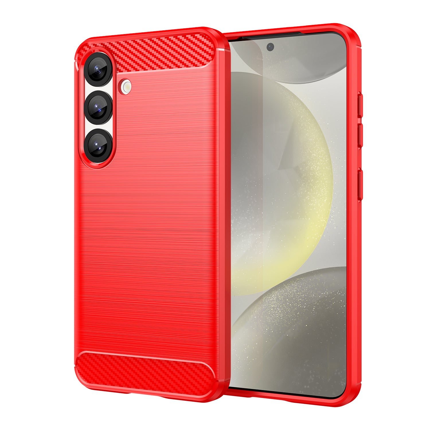 Samsung Galaxy S25 Carbon Fibre Brushed Case (Red)