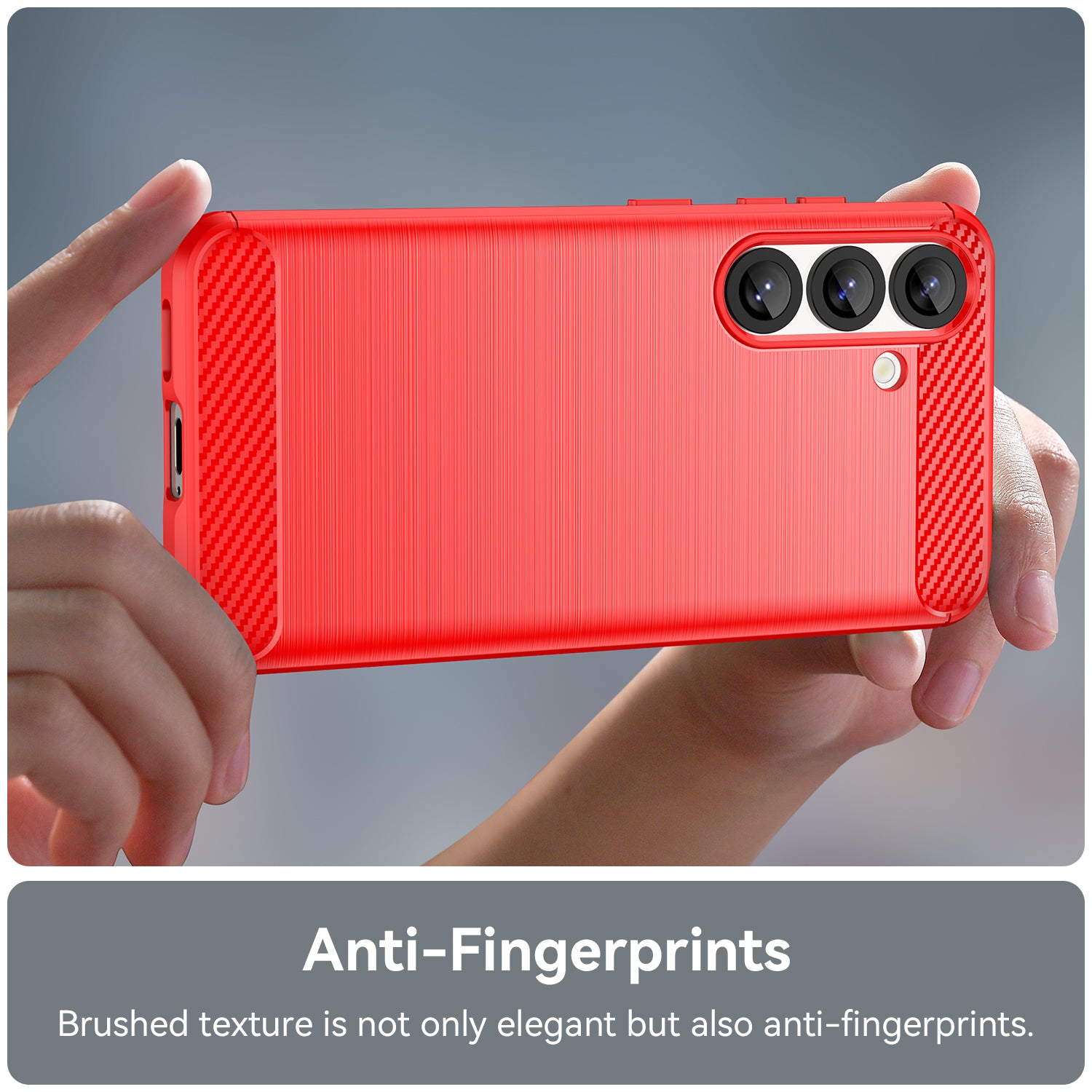 Samsung Galaxy S25 Carbon Fibre Brushed Case (Red)