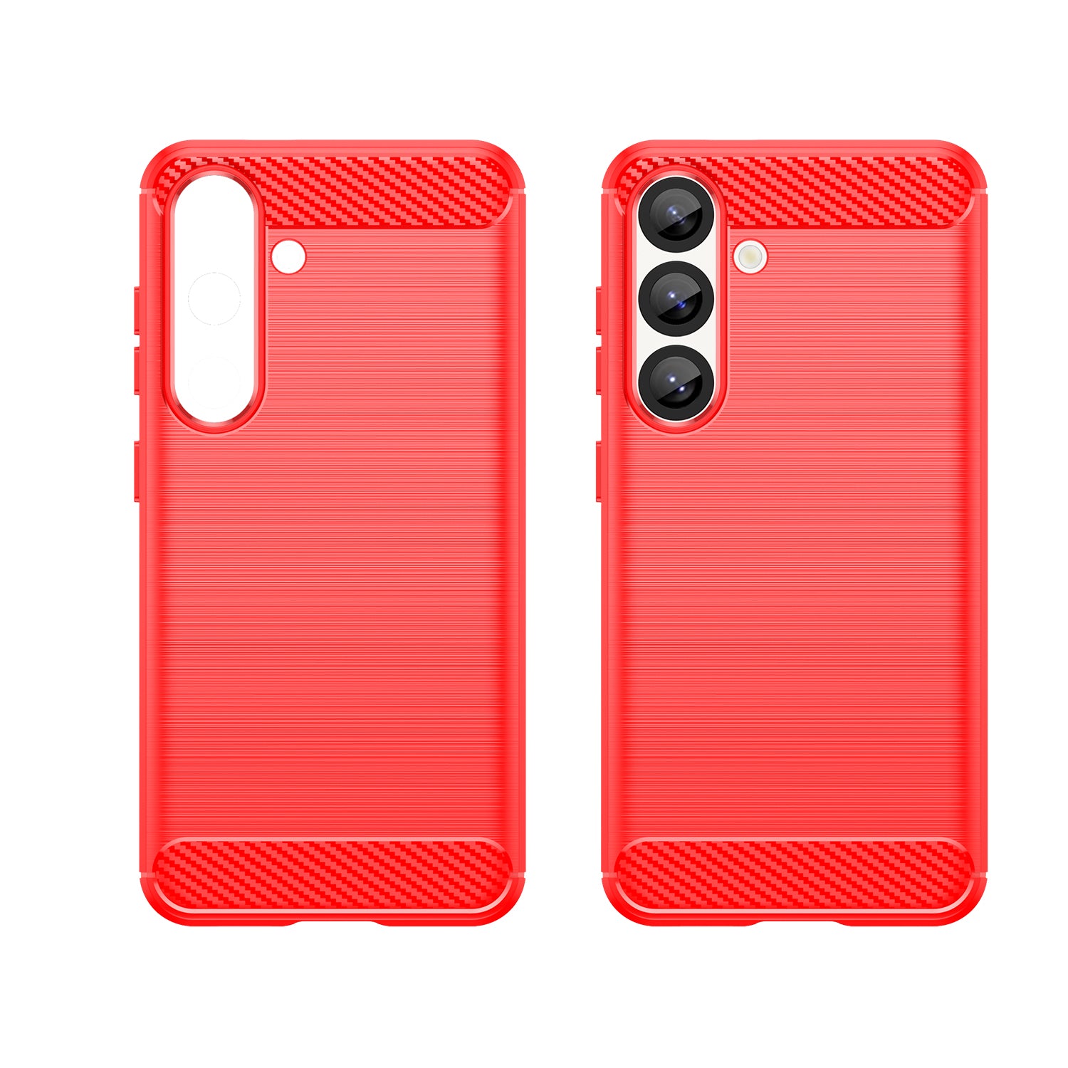 Samsung Galaxy S25 Carbon Fibre Brushed Case (Red)