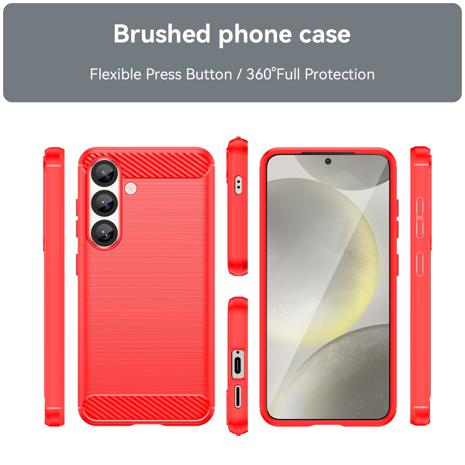 Samsung Galaxy S25 Carbon Fibre Brushed Case (Red)