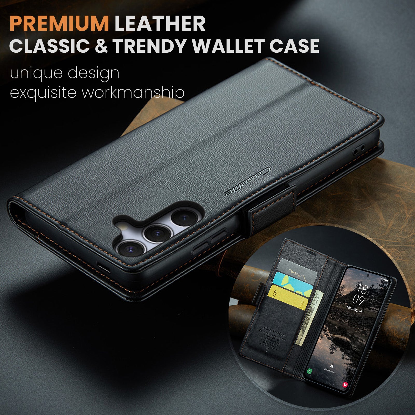 Samsung Galaxy S25 Retro PU Leather Wallet Case