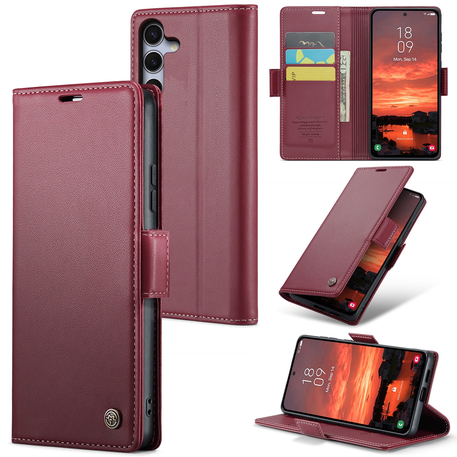 Samsung Galaxy S25 Retro PU Leather Wallet Case