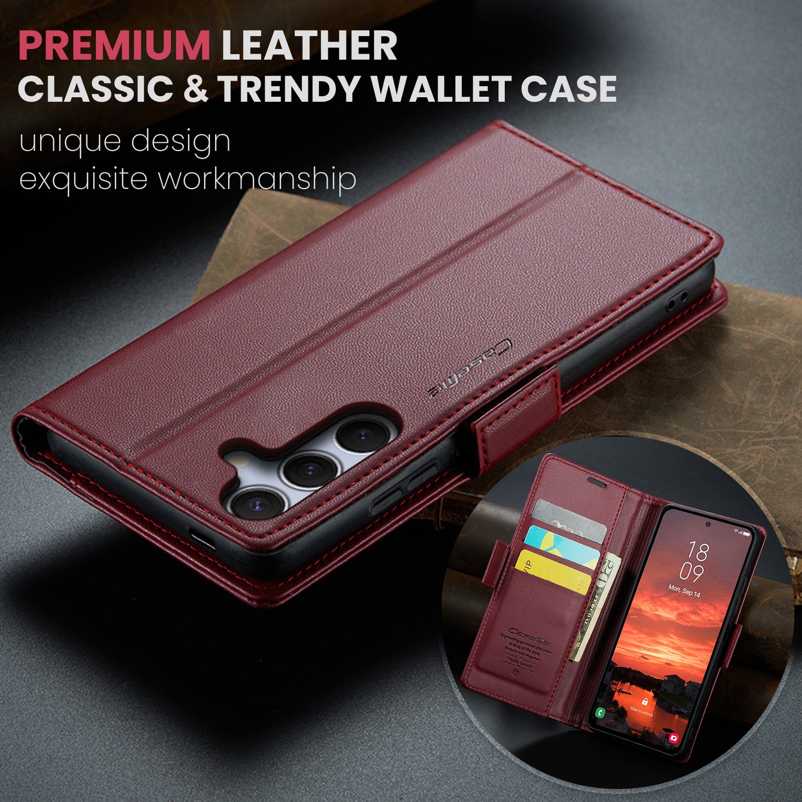 Samsung Galaxy S25 Retro PU Leather Wallet Case