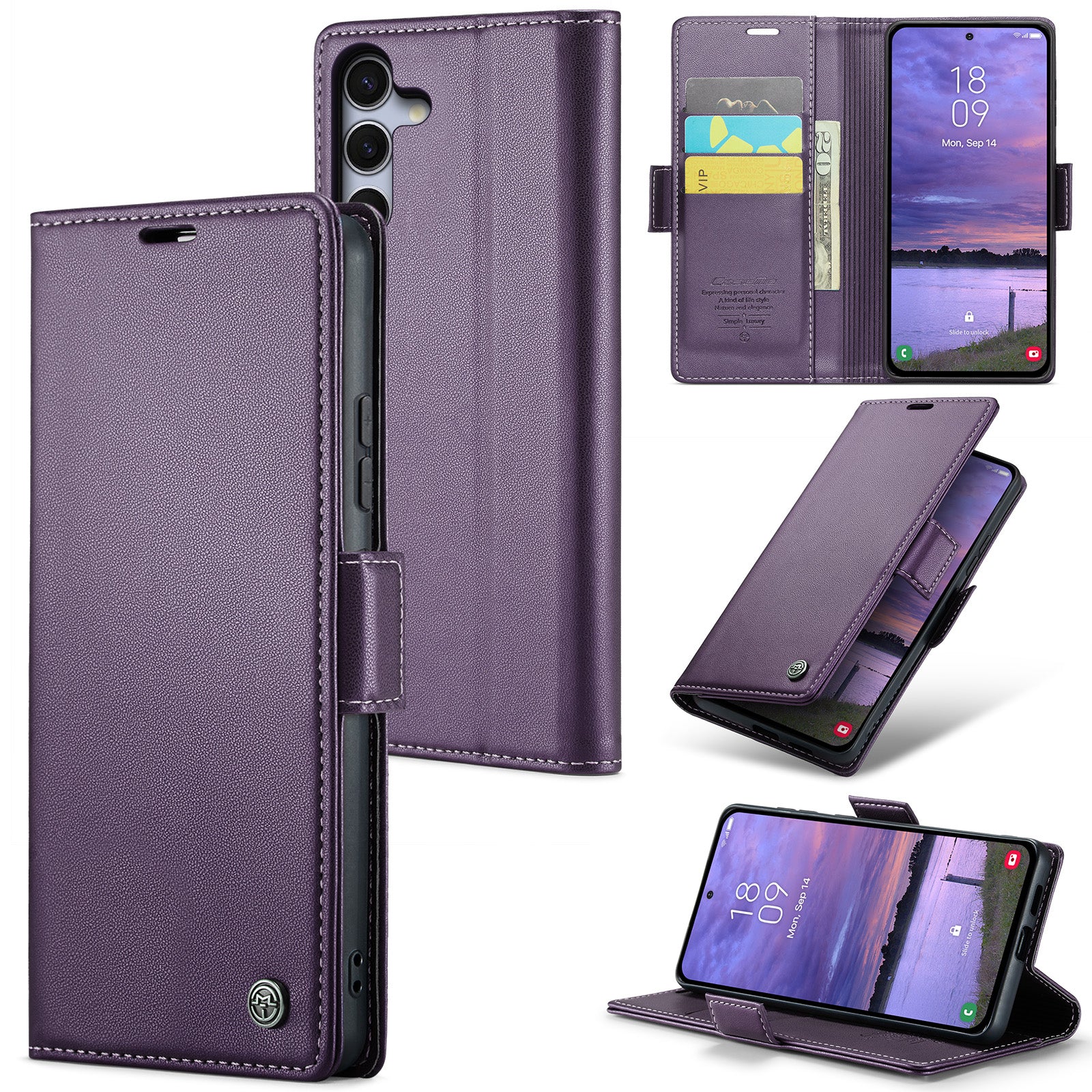 Samsung Galaxy S25 Retro PU Leather Wallet Case