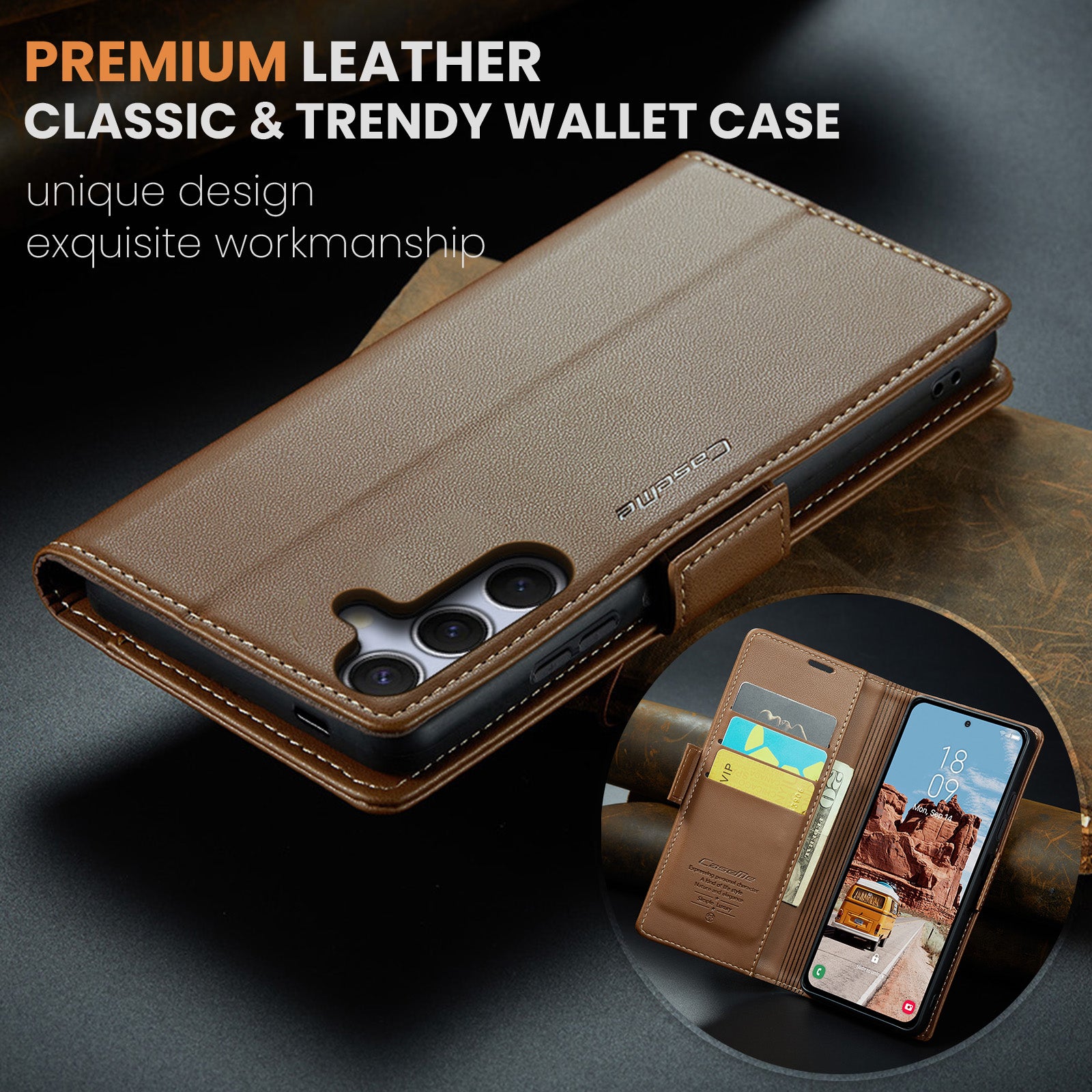 Samsung Galaxy S25 Retro PU Leather Wallet Case