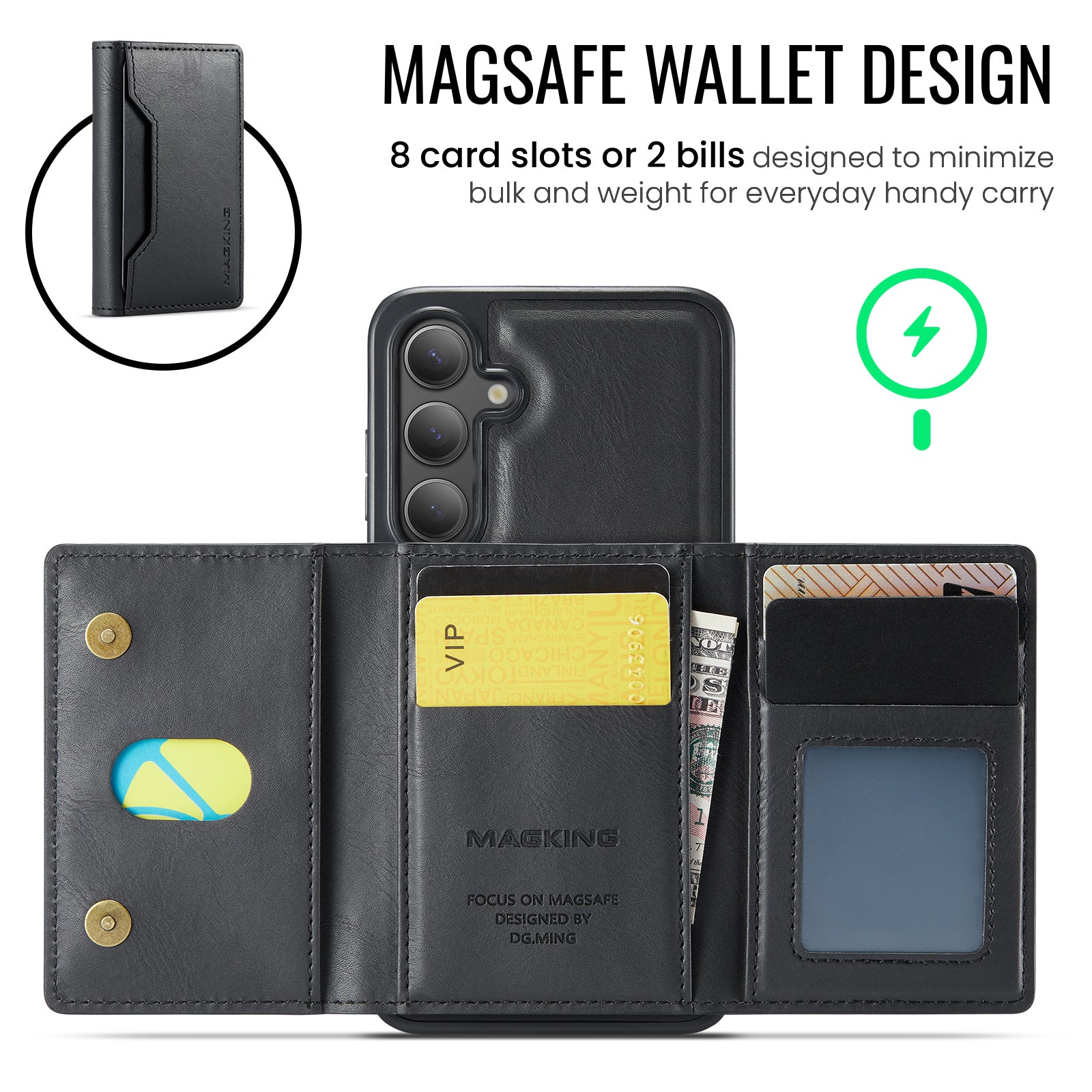 Samsung Galaxy S25 DG.Ming MagSafe Wallet Case (Black)