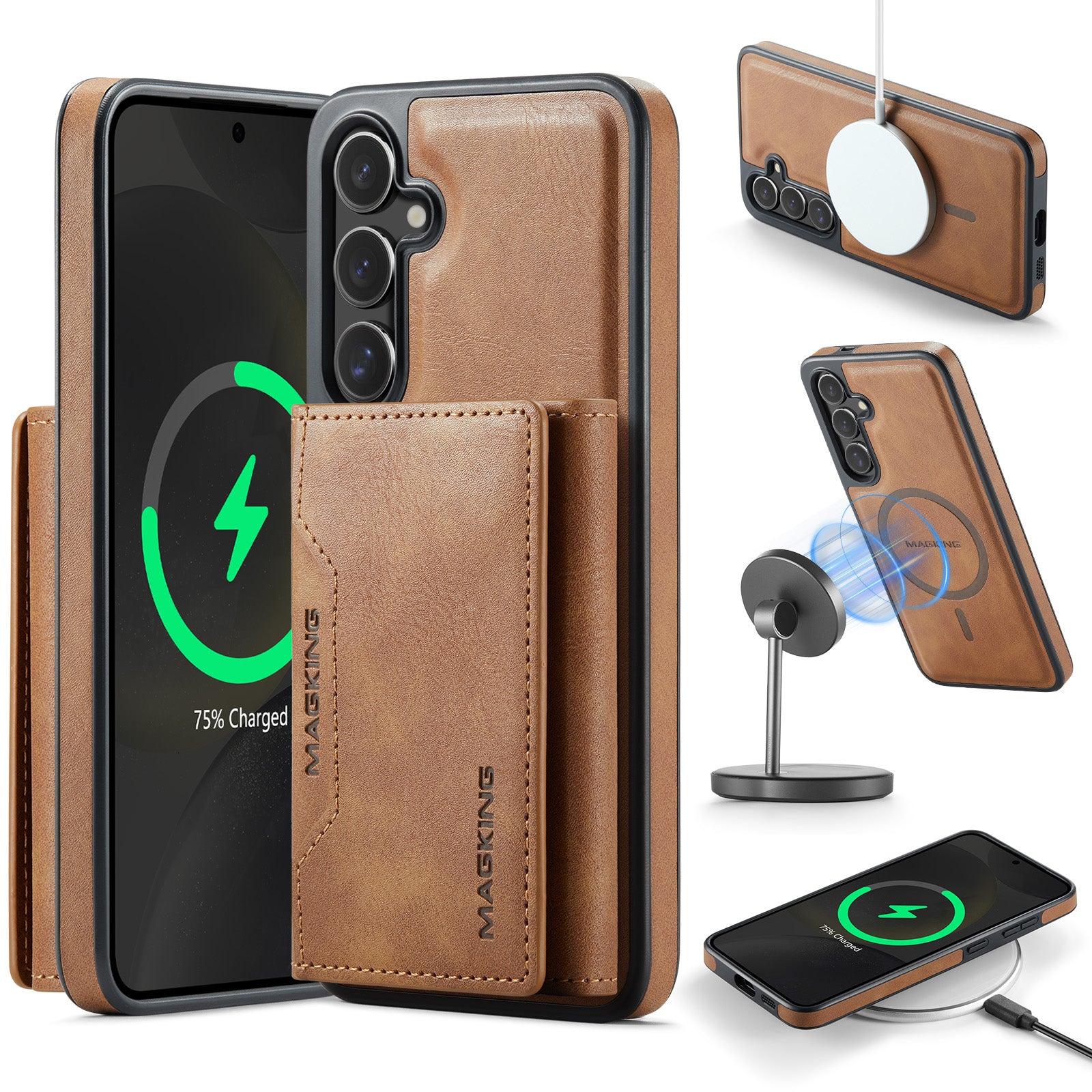 Samsung Galaxy S25 Plus DG.Ming MagSafe Wallet Case (Brown)