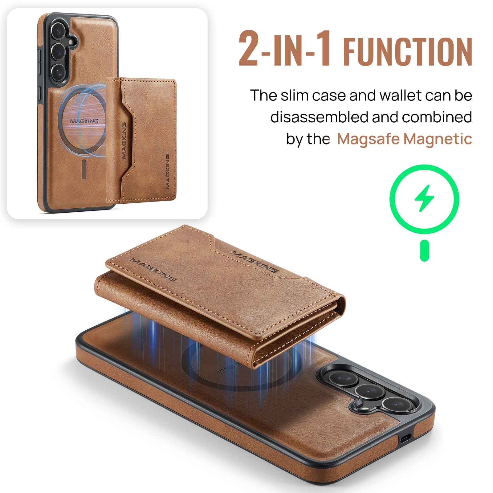 Samsung Galaxy S25 DG.Ming MagSafe Wallet Case (Brown)