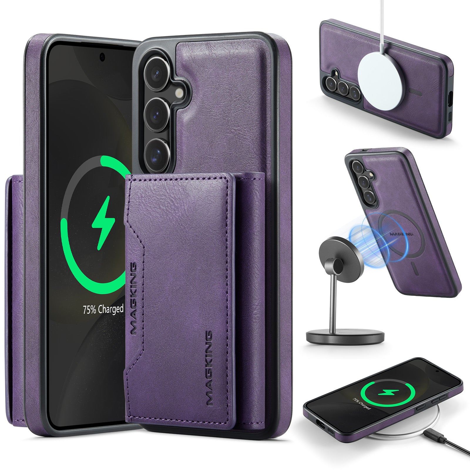 Samsung Galaxy S25 DG.Ming MagSafe Wallet Case (Purple)