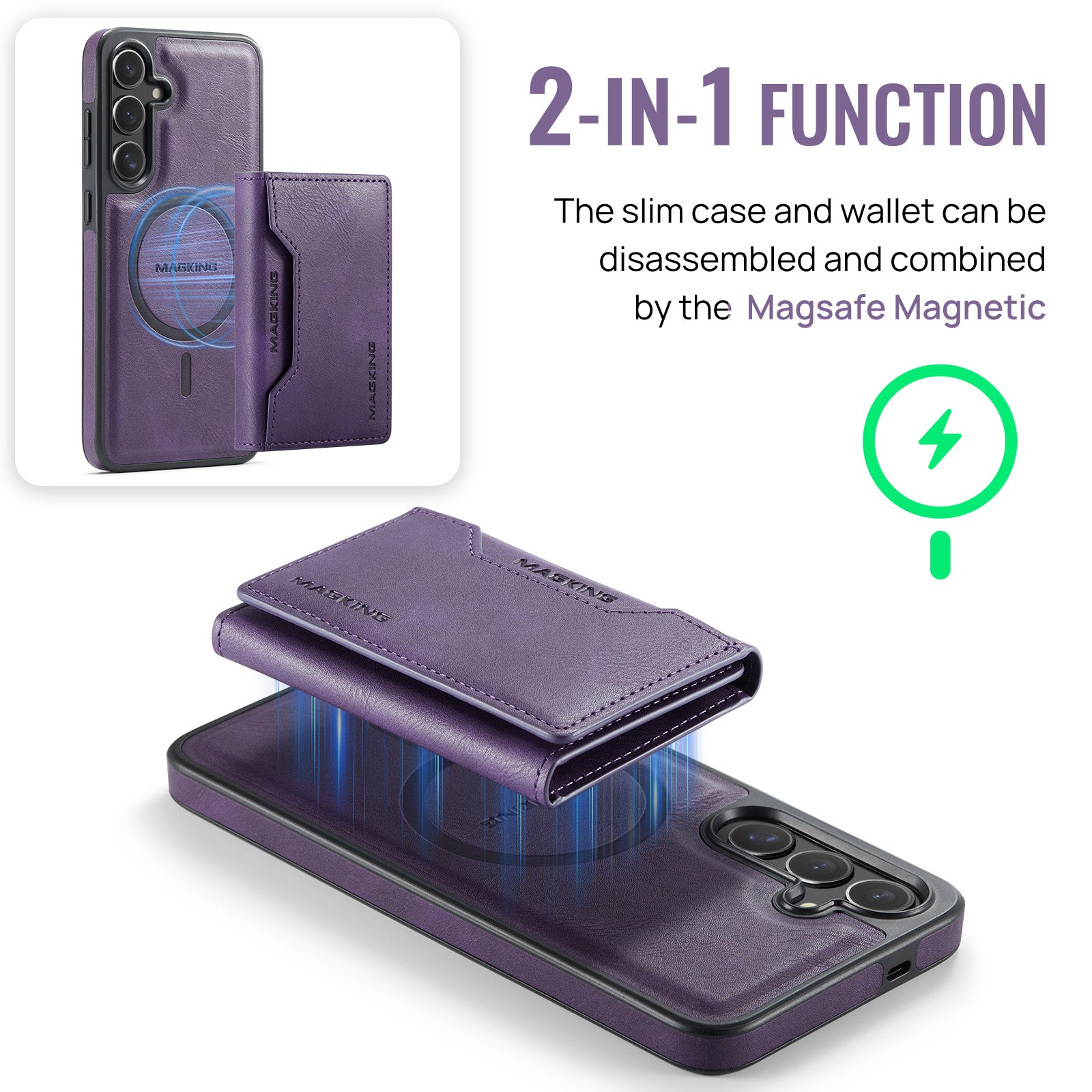 Samsung Galaxy S25 DG.Ming MagSafe Wallet Case (Purple)