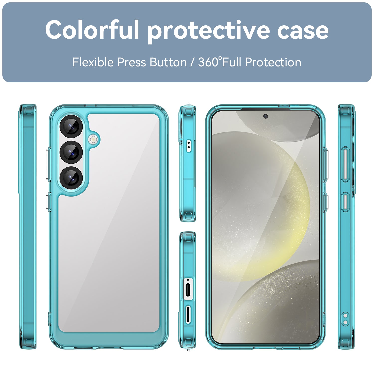 Samsung Galaxy S25 Plus Soft TPU Bumper Case (Clear Blue)