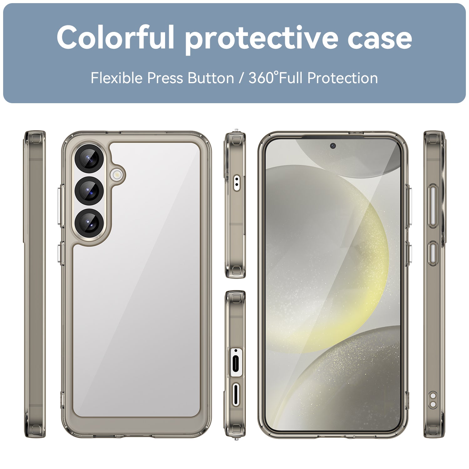 Samsung Galaxy S25 Plus Soft TPU Bumper Case (Clear Grey)