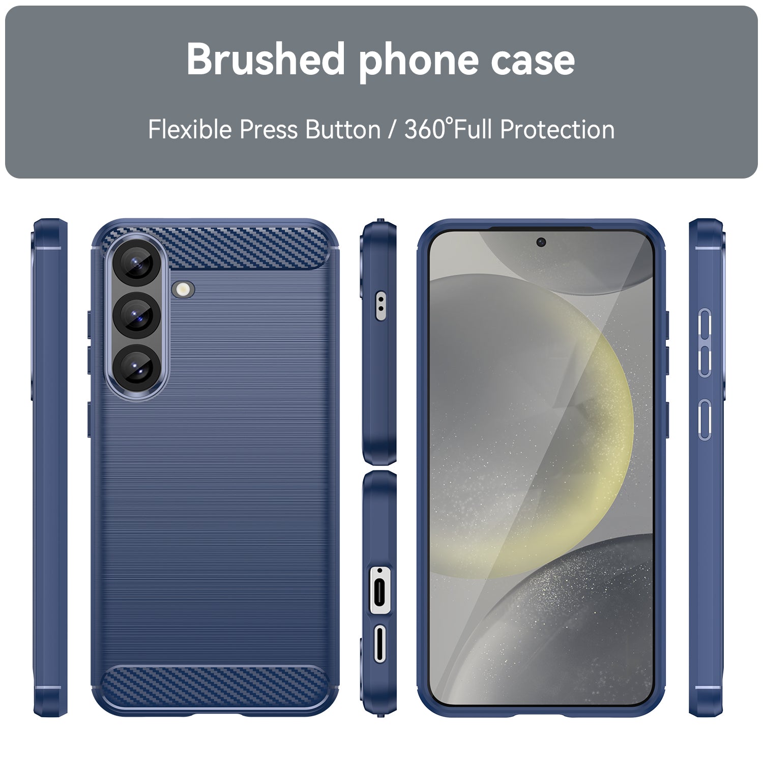 Samsung Galaxy S25 Plus Carbon Fibre Brushed Case (Navy)