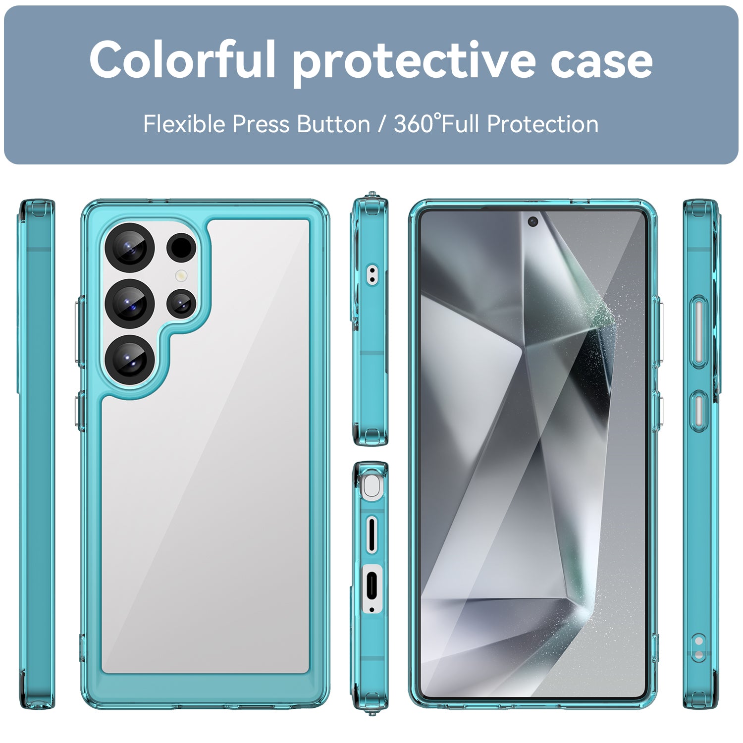 Samsung Galaxy S25 Ultra Soft TPU Bumper Case (Clear Blue)