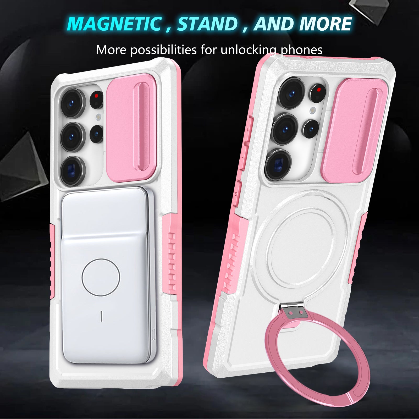 Samsung Galaxy S25 Ultra Magsafe Sliding Cover Case (PinkWhite)