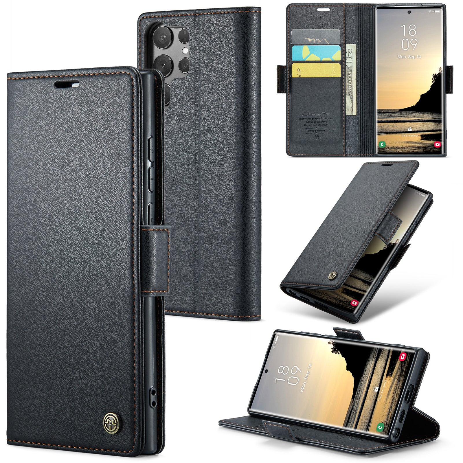 Samsung Galaxy S25 Ultra Retro PU Leather Wallet Case