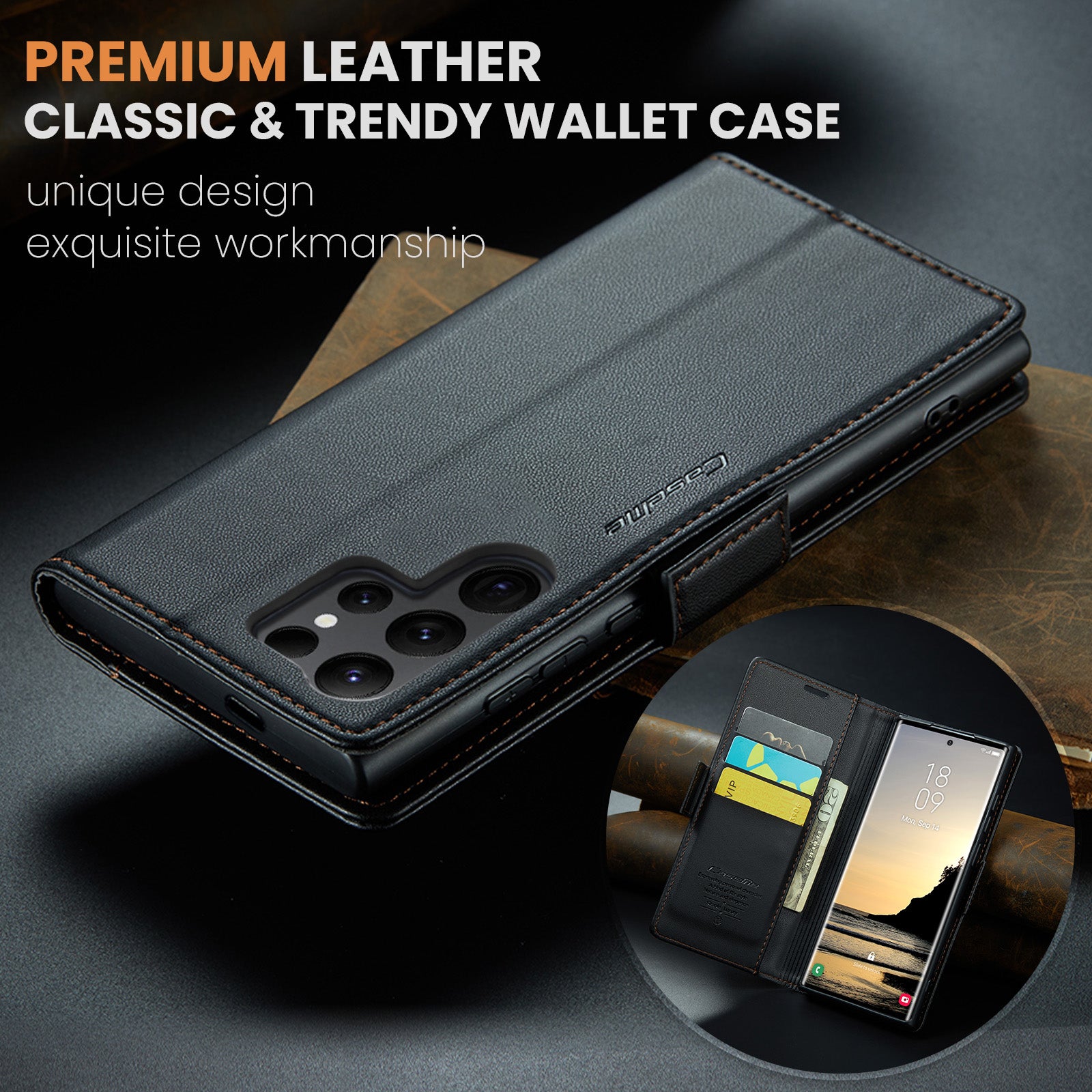 Samsung Galaxy S25 Ultra Retro PU Leather Wallet Case