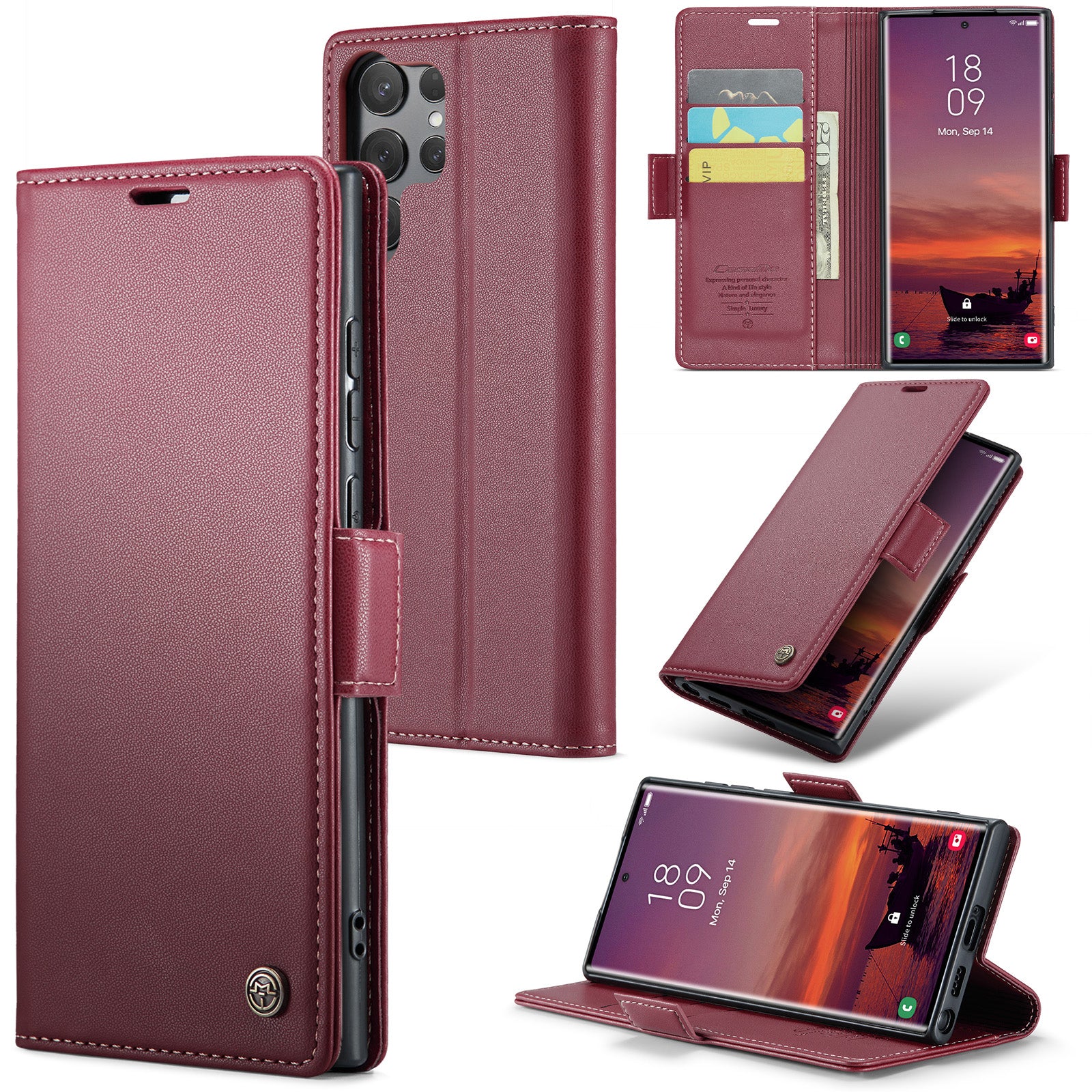 Samsung Galaxy S25 Ultra Retro PU Leather Wallet Case