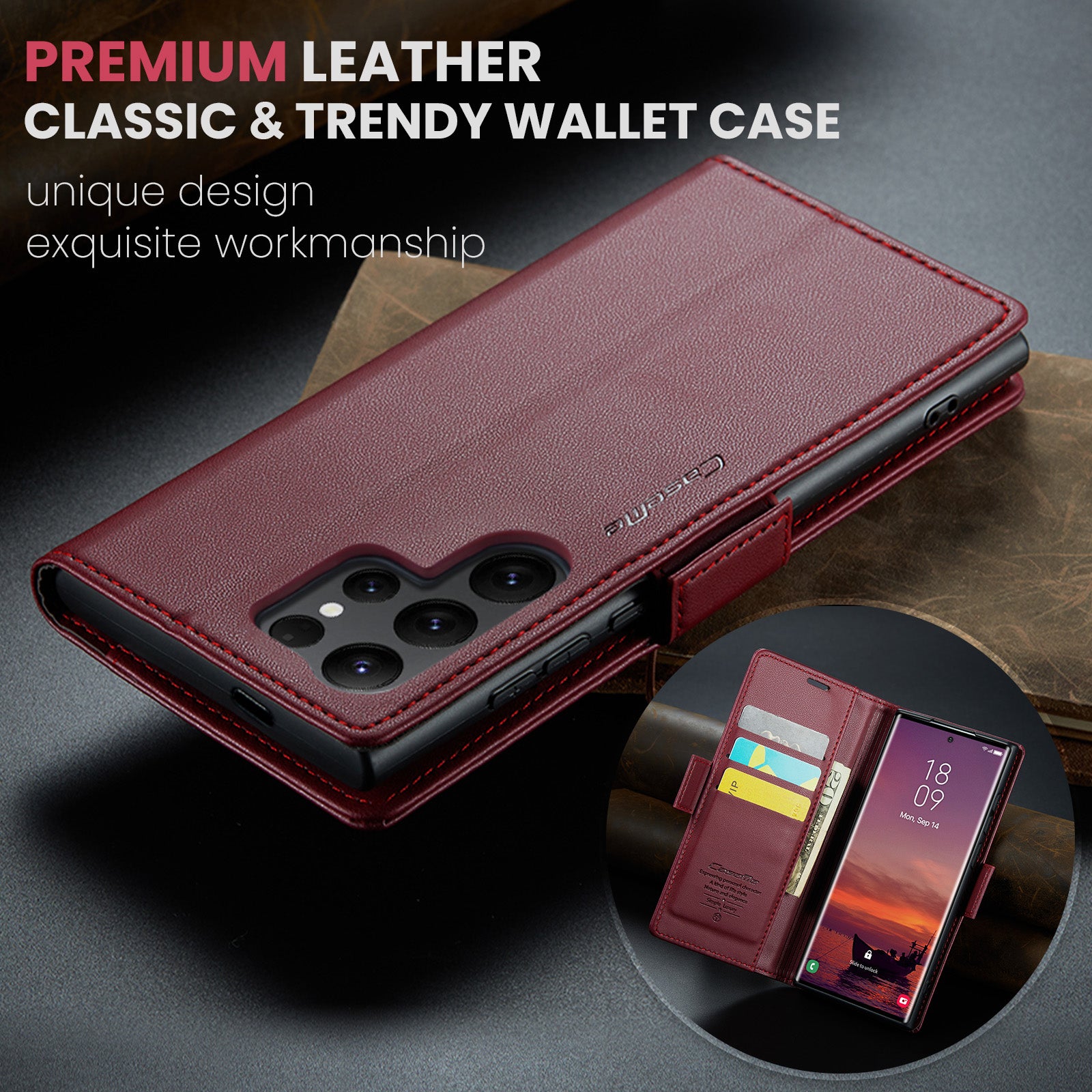 Samsung Galaxy S25 Ultra Retro PU Leather Wallet Case