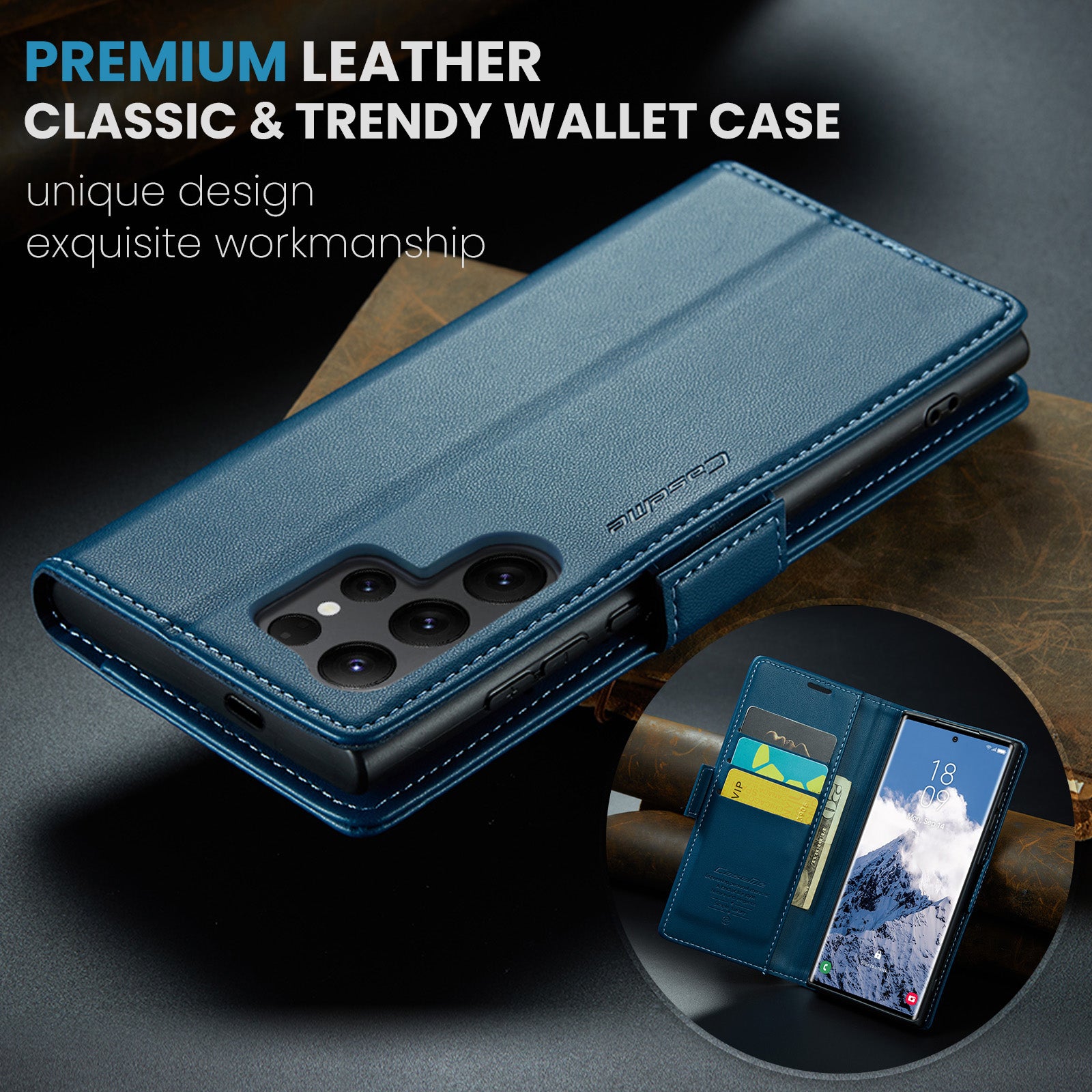 Samsung Galaxy S25 Ultra Retro PU Leather Wallet Case