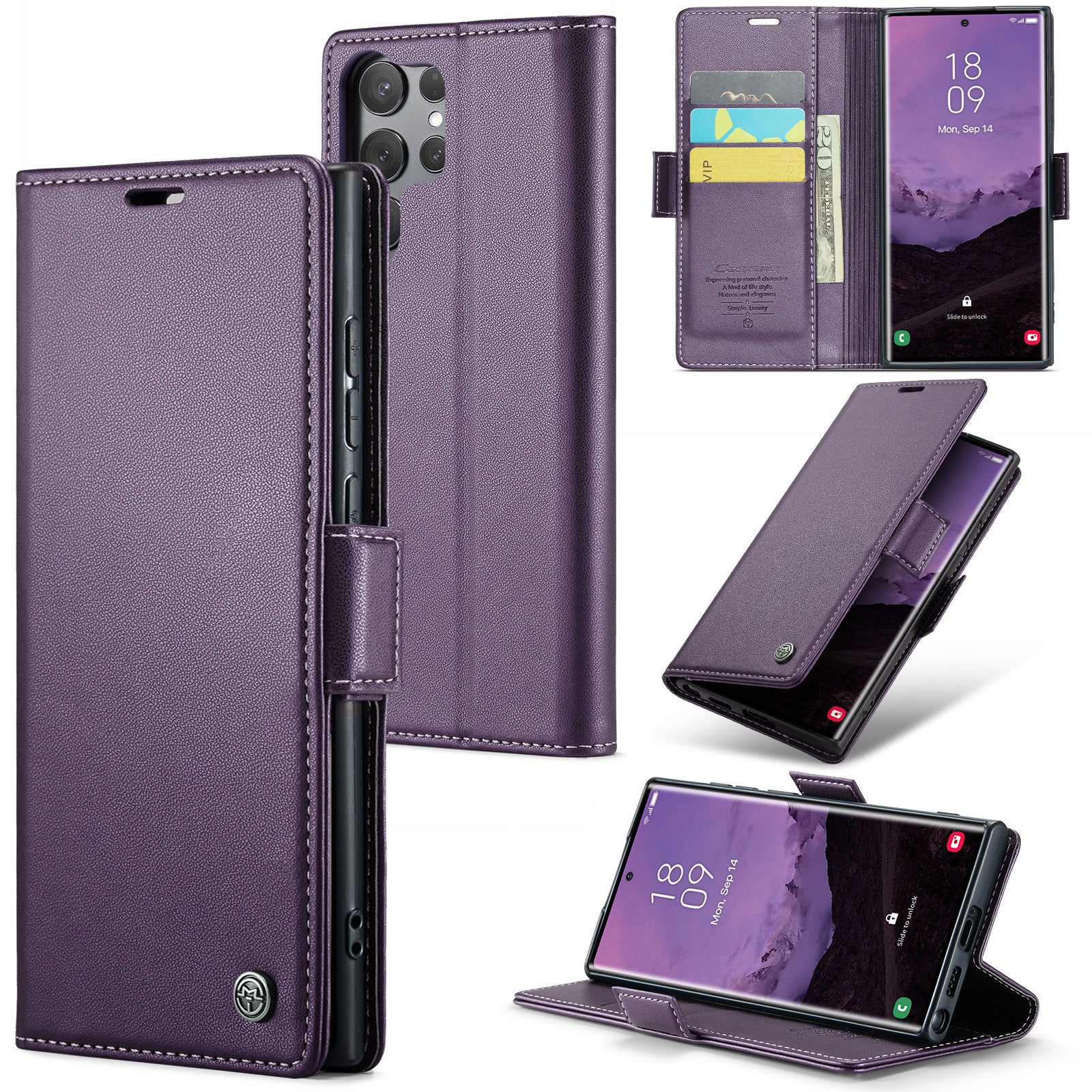 Samsung Galaxy S25 Ultra Retro PU Leather Wallet Case