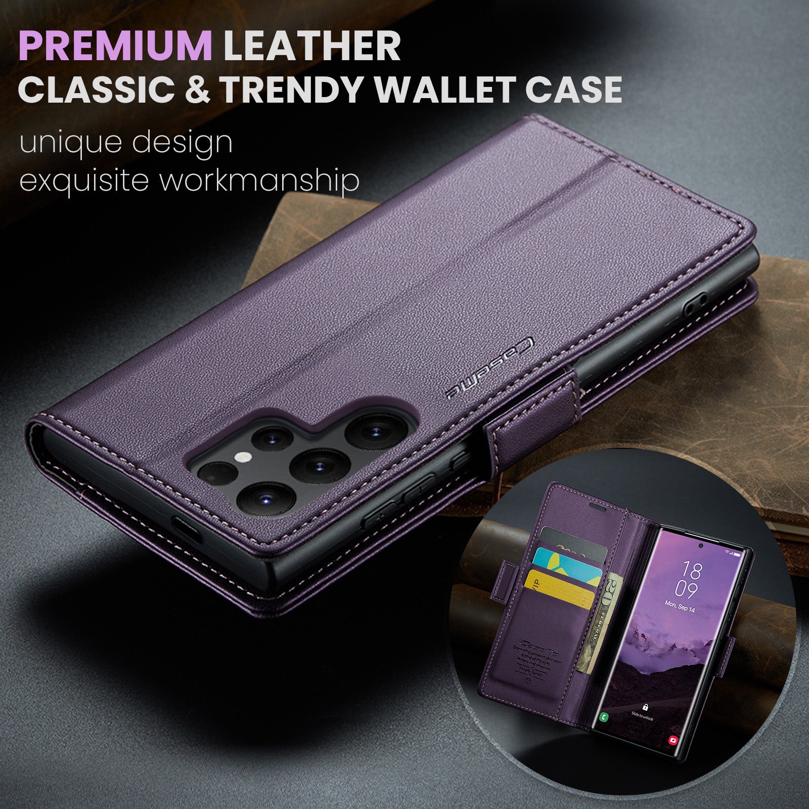 Samsung Galaxy S25 Ultra Retro PU Leather Wallet Case