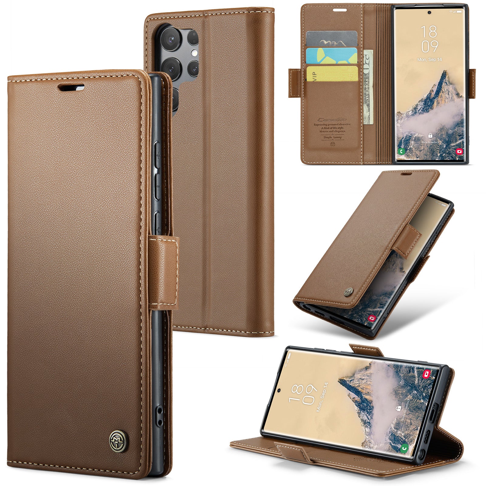 Samsung Galaxy S25 Ultra Retro PU Leather Wallet Case