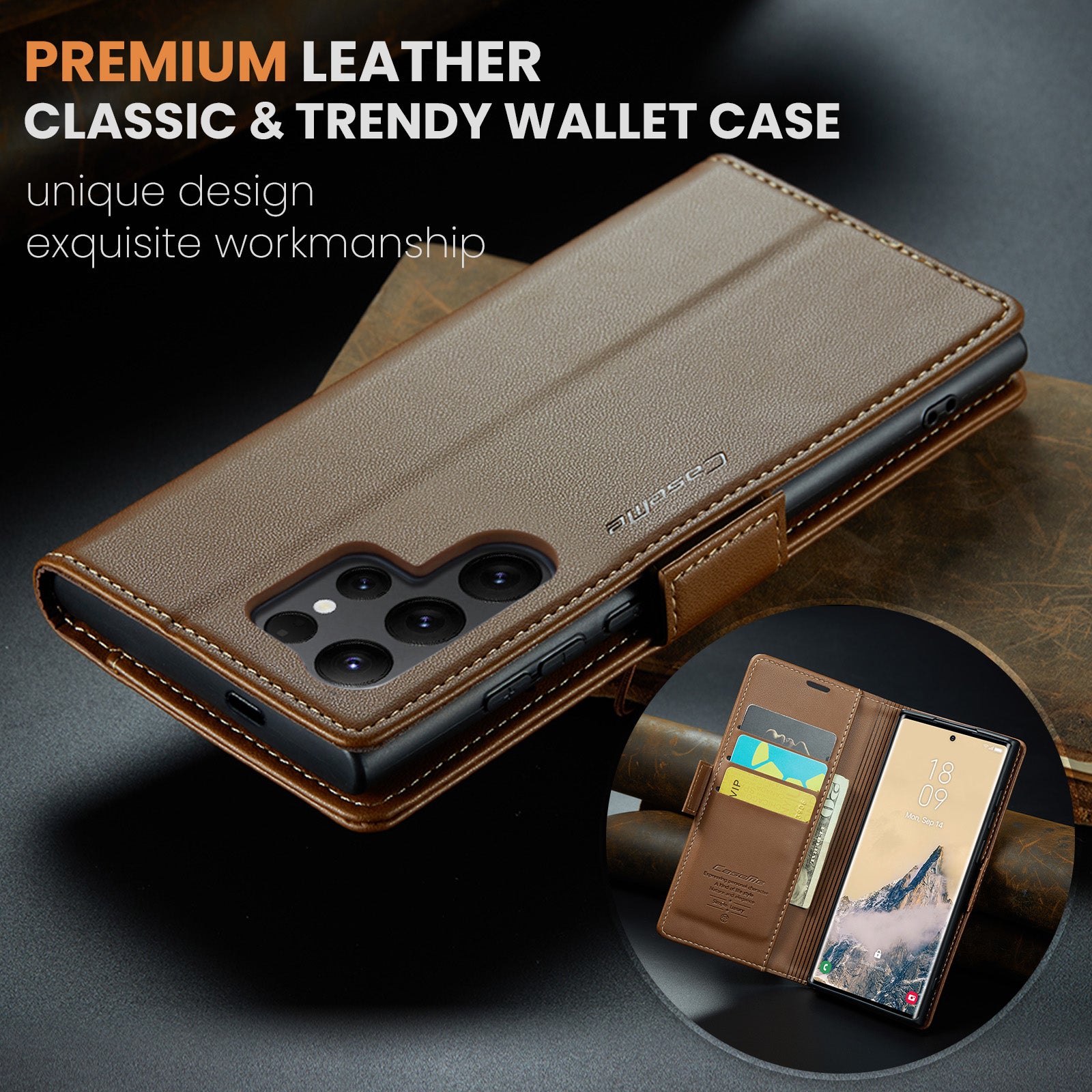 Samsung Galaxy S25 Ultra Retro PU Leather Wallet Case