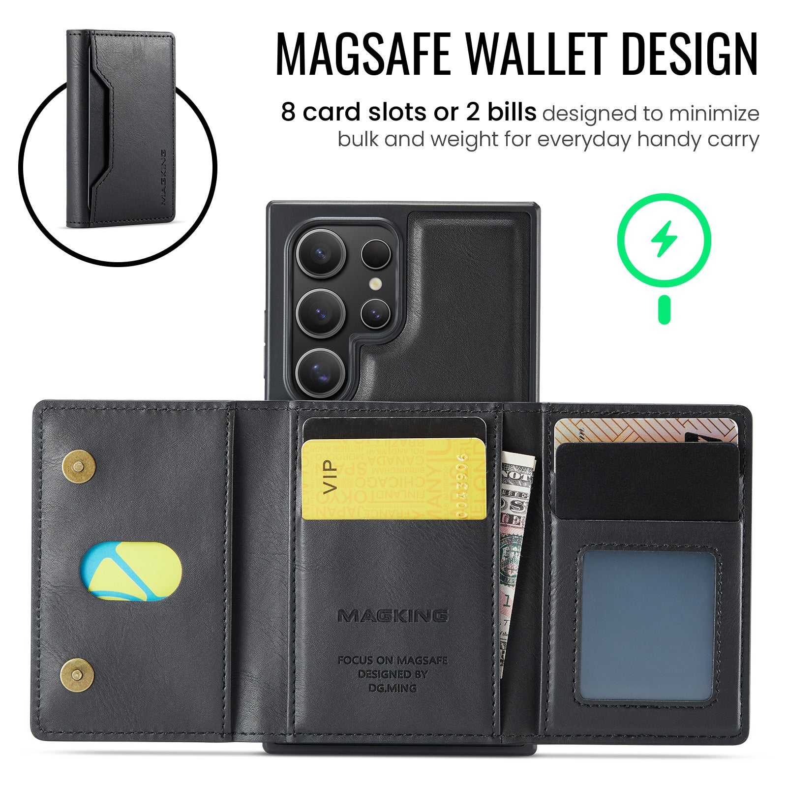 Samsung Galaxy S25 Ultra DG.Ming MagSafe Wallet Case (Black)