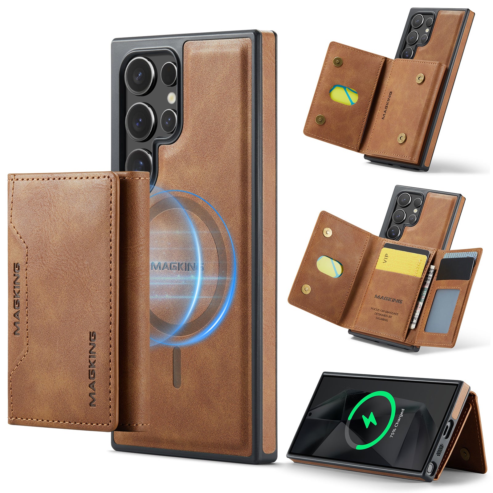 Samsung Galaxy S25 Ultra DG.Ming MagSafe Wallet Case (Brown)