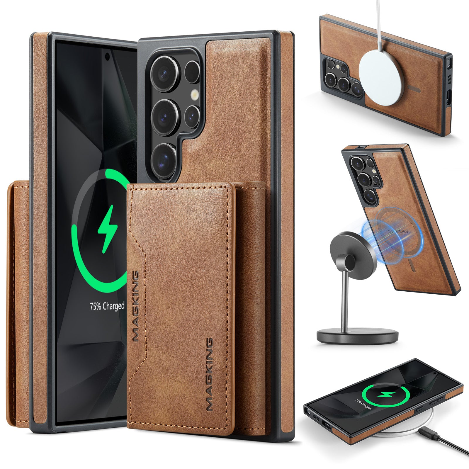 Samsung Galaxy S25 Ultra DG.Ming MagSafe Wallet Case (Brown)