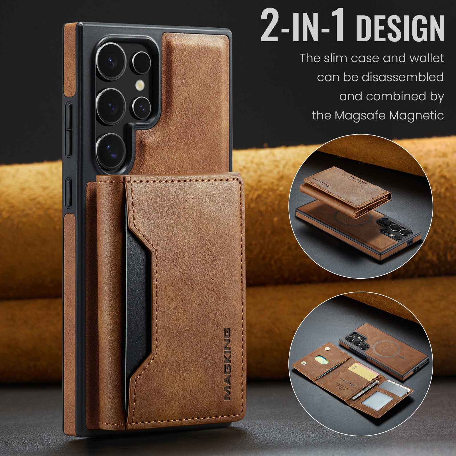 Samsung Galaxy S25 Ultra DG.Ming MagSafe Wallet Case (Brown)