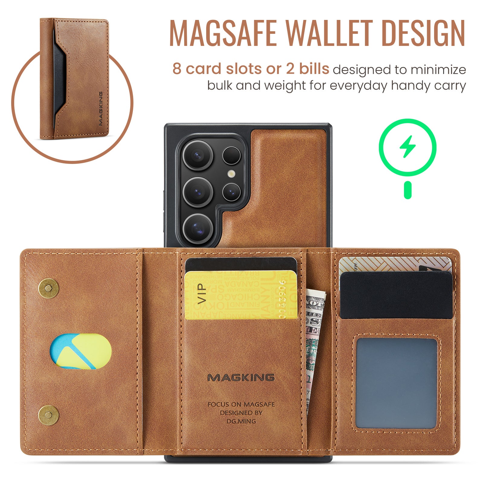 Samsung Galaxy S25 Ultra DG.Ming MagSafe Wallet Case (Brown)