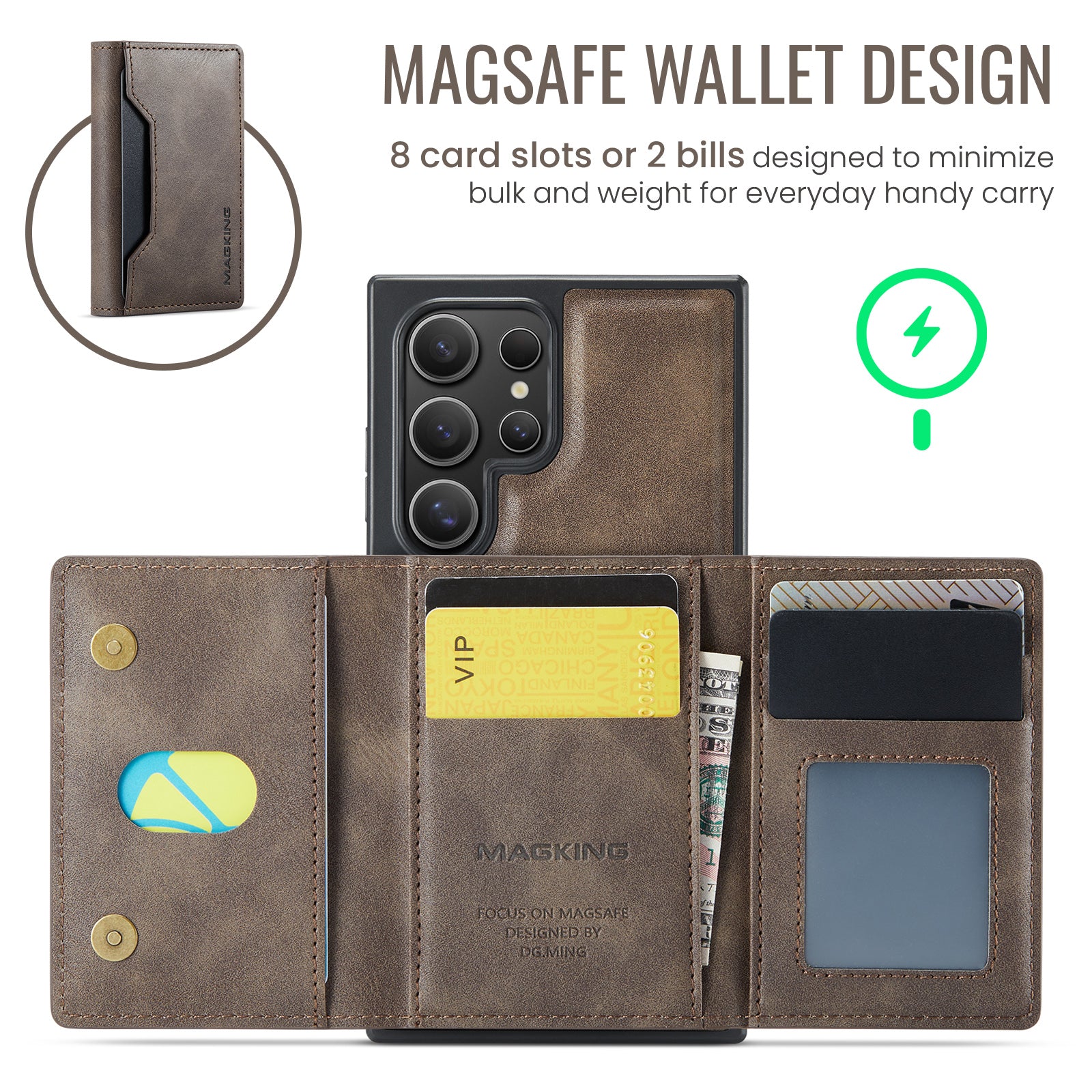 Samsung Galaxy S25 Ultra DG.Ming MagSafe Wallet Case (Coffee)