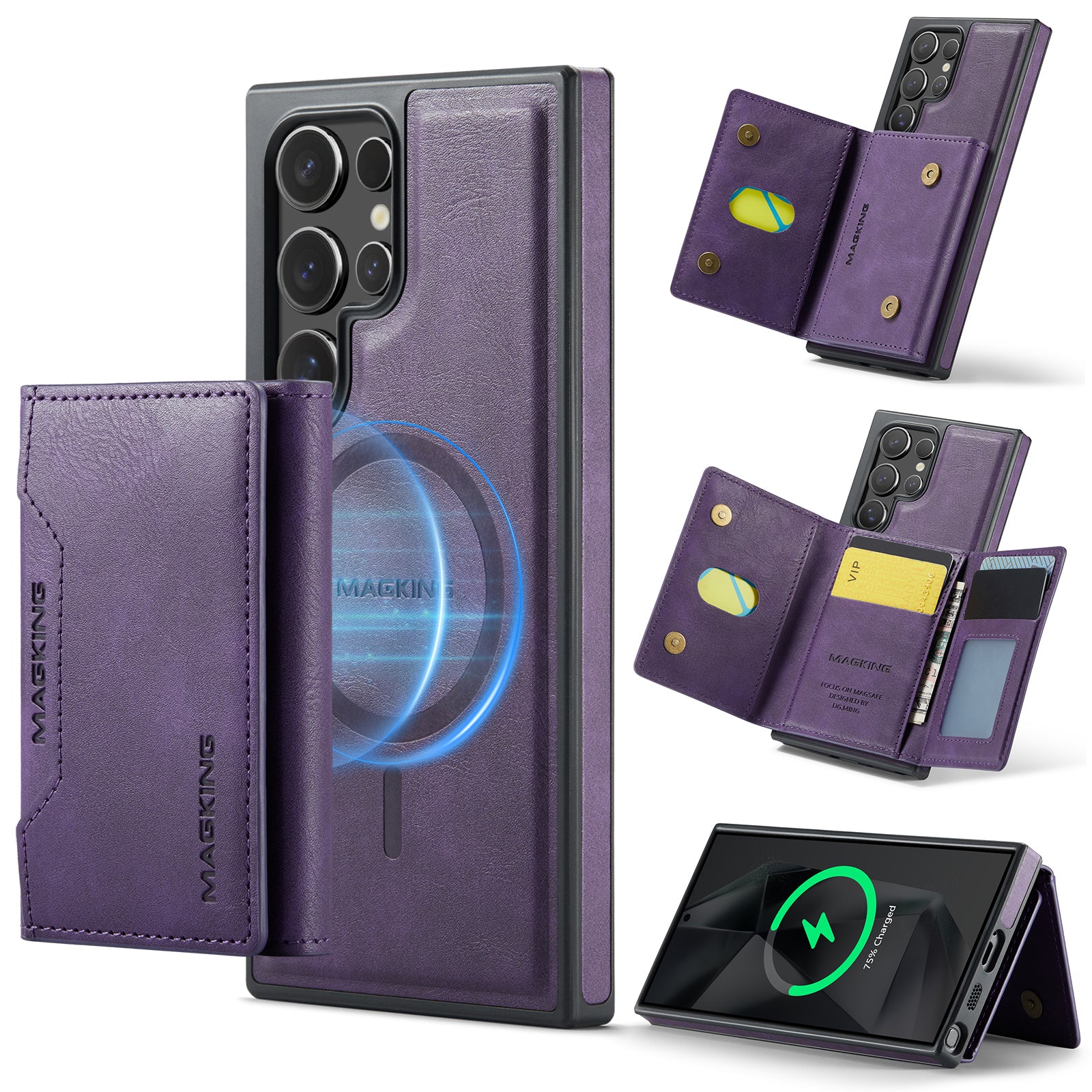 Samsung Galaxy S25 Ultra DG.Ming MagSafe Wallet Case (Purple)