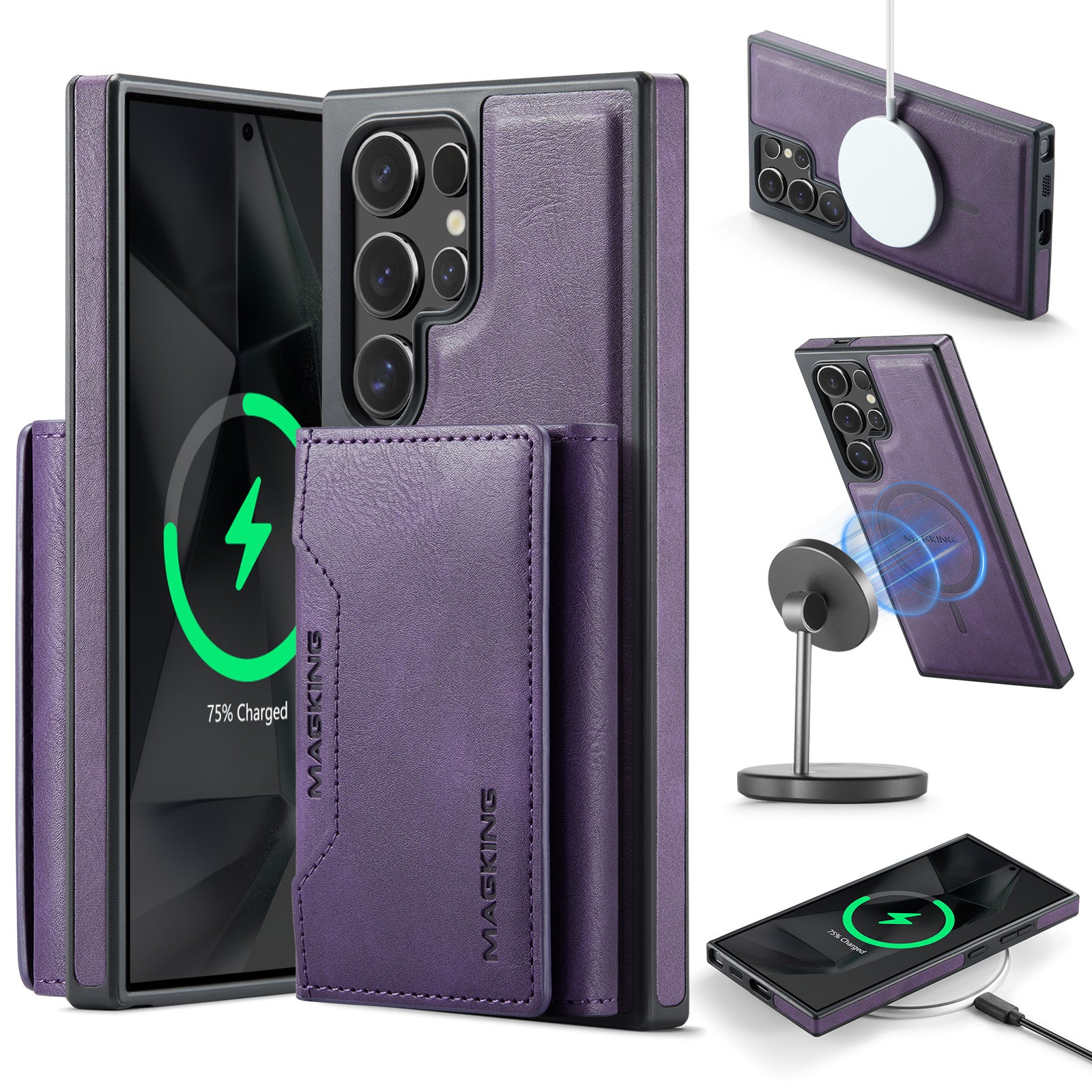 Samsung Galaxy S25 Ultra DG.Ming MagSafe Wallet Case (Purple)