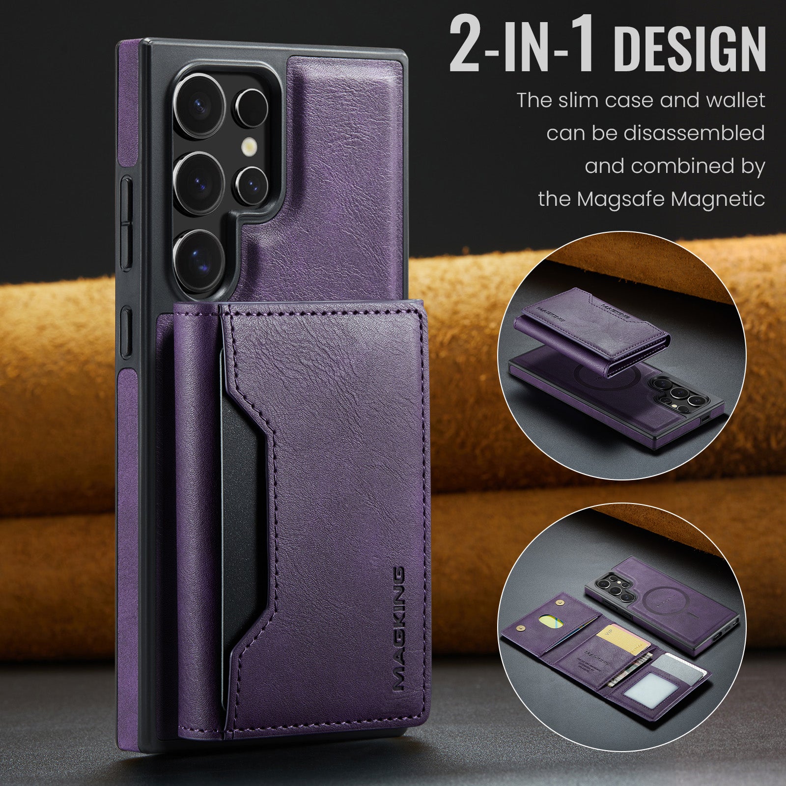 Samsung Galaxy S25 Ultra DG.Ming MagSafe Wallet Case (Purple)