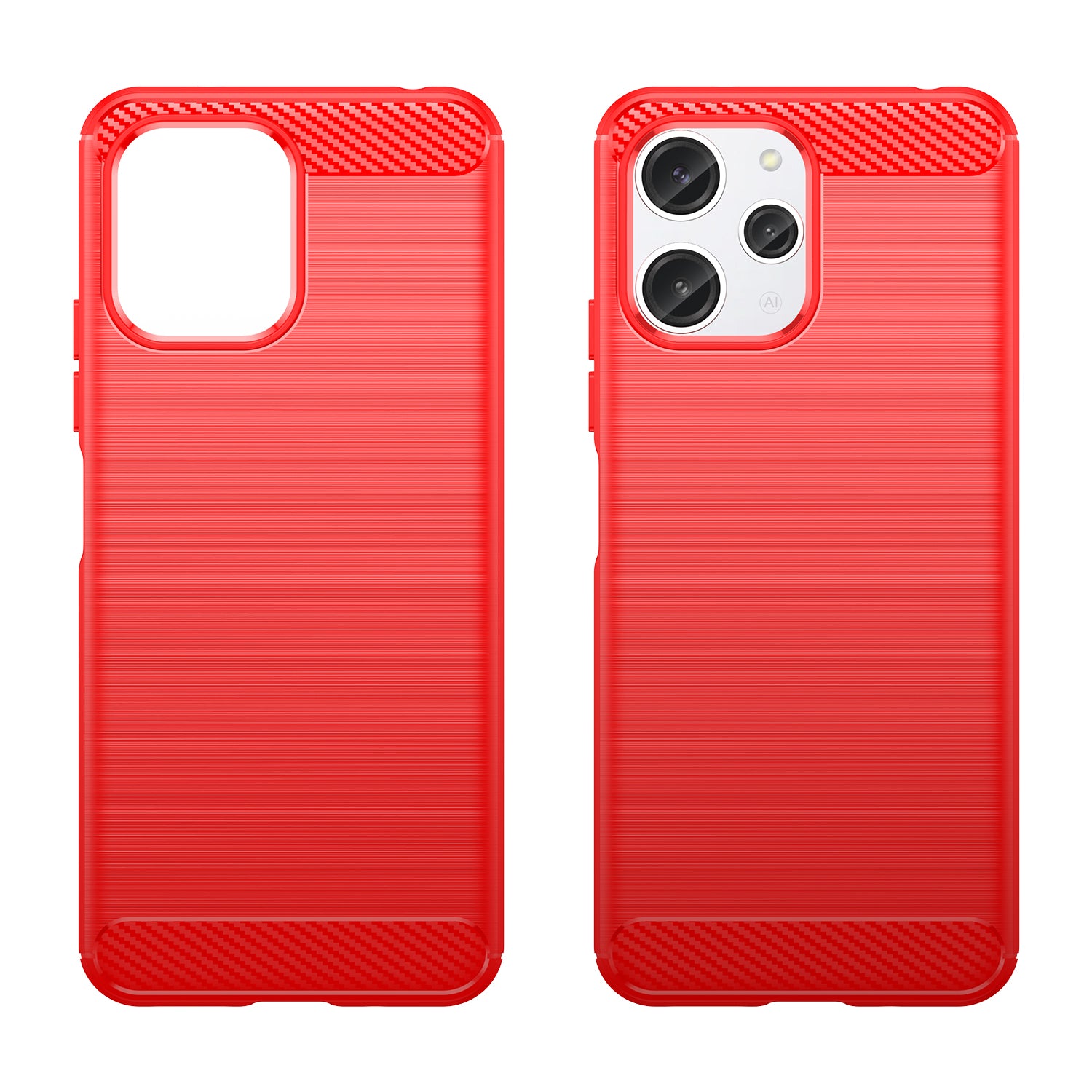 Xiaomi Redmi 12 5G Carbon Fibre Brushed Case (Red)