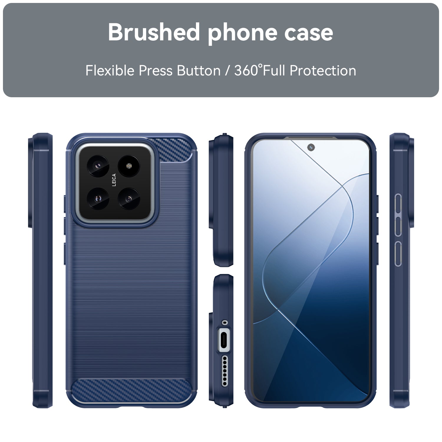 Xiaomi 14 Carbon Fibre Brushed Case (Navy)