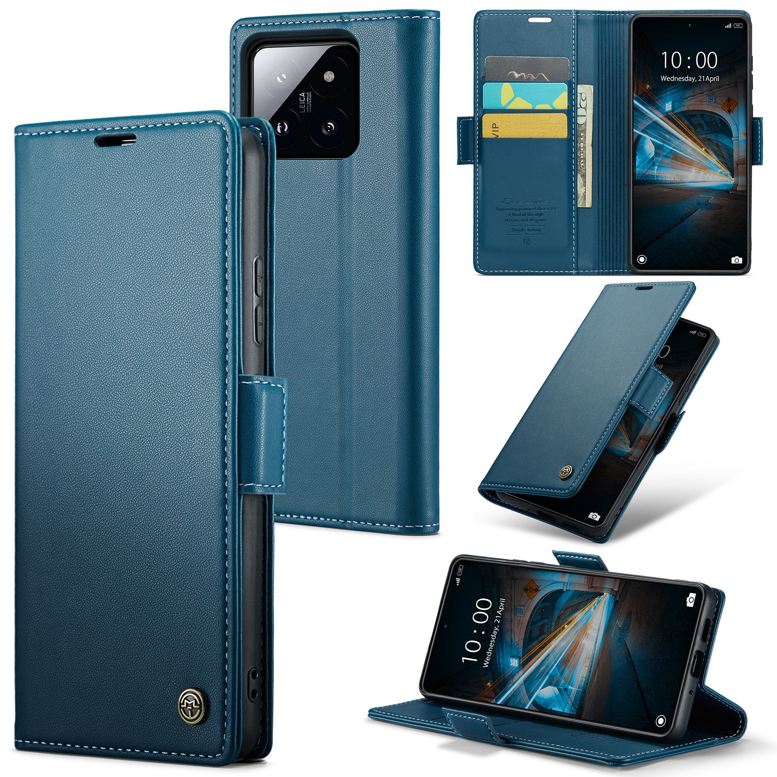 Xiaomi 14 CaseMe 023 Wallet Flip Cover, RFID Protection, Card Holder