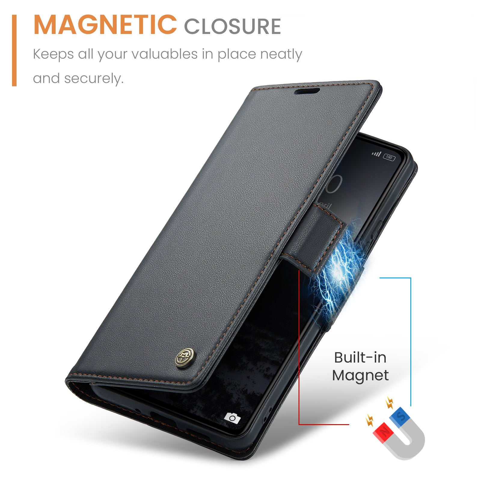 Xiaomi Redmi 13C CaseMe 023 Wallet Flip Cover, RFID Protection, Card Holder