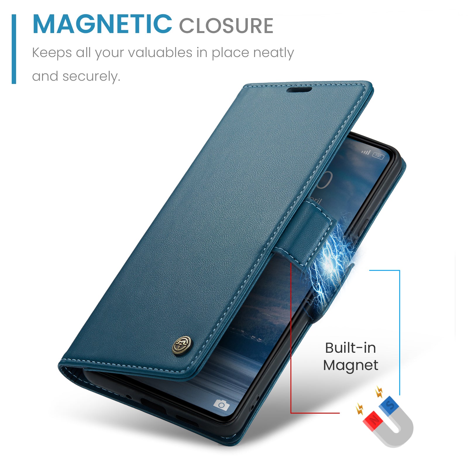 Xiaomi Redmi 13C CaseMe 023 Wallet Flip Cover, RFID Protection, Card Holder