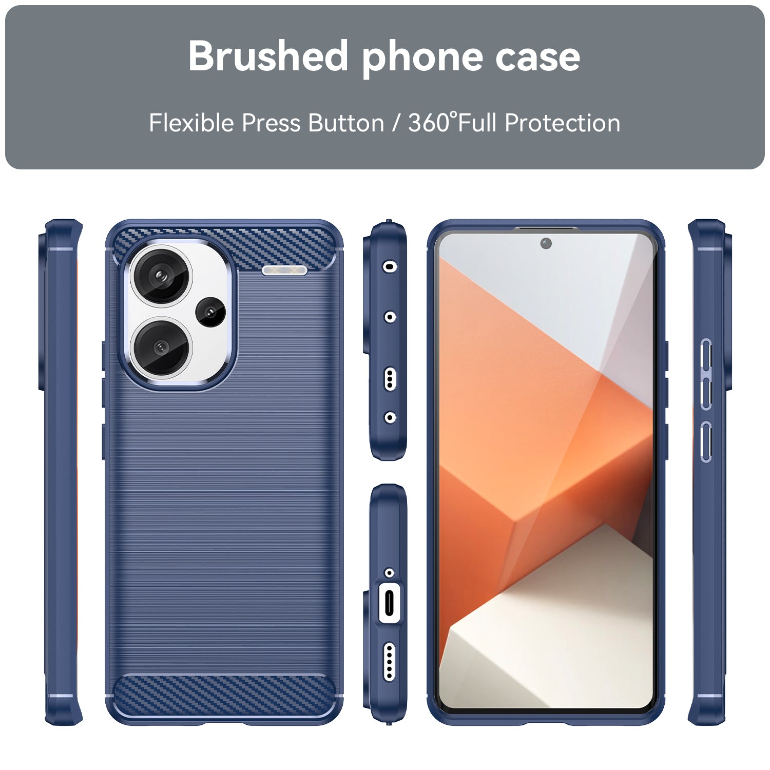 Xiaomi Redmi Note 13 Pro Plus 5G Carbon Fibre Brushed Case (Navy)