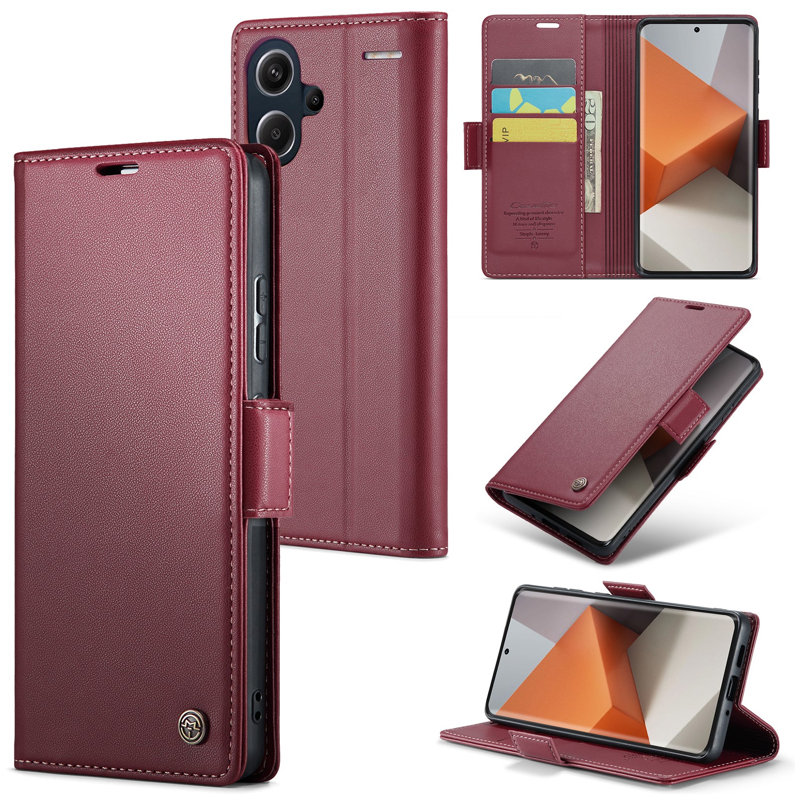 Xiaomi Redmi Note 13 Pro+ 5G CaseMe 023 Wallet Flip Cover, RFID Protection, Card Holder