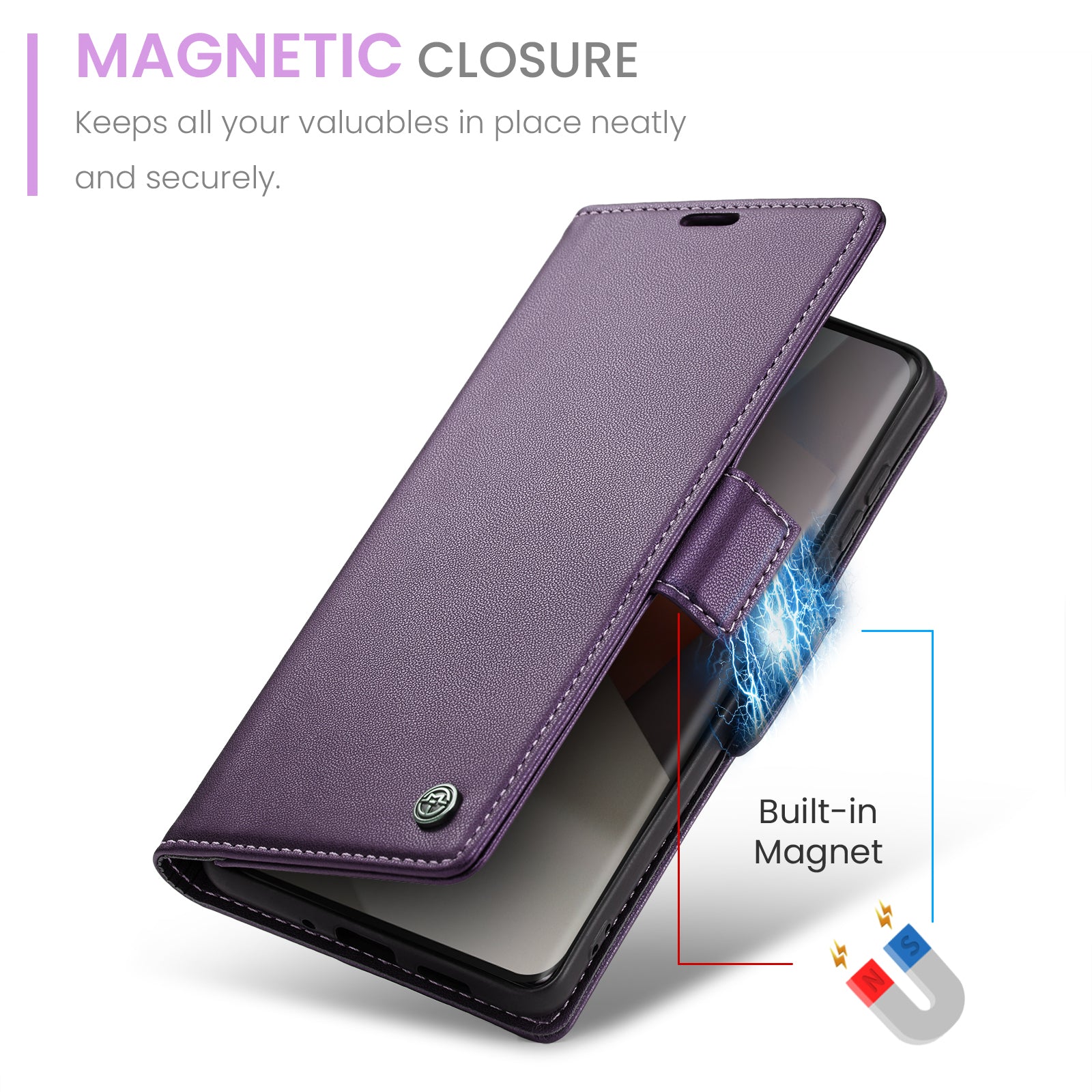 Xiaomi Redmi Note 13 Pro+ 5G CaseMe 023 Wallet Flip Cover, RFID Protection, Card Holder