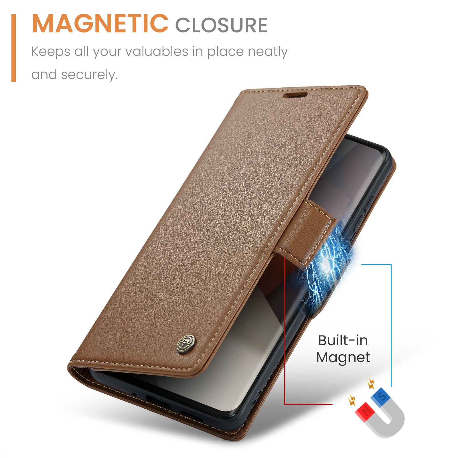 Xiaomi Redmi Note 13 Pro+ 5G CaseMe 023 Wallet Flip Cover, RFID Protection, Card Holder