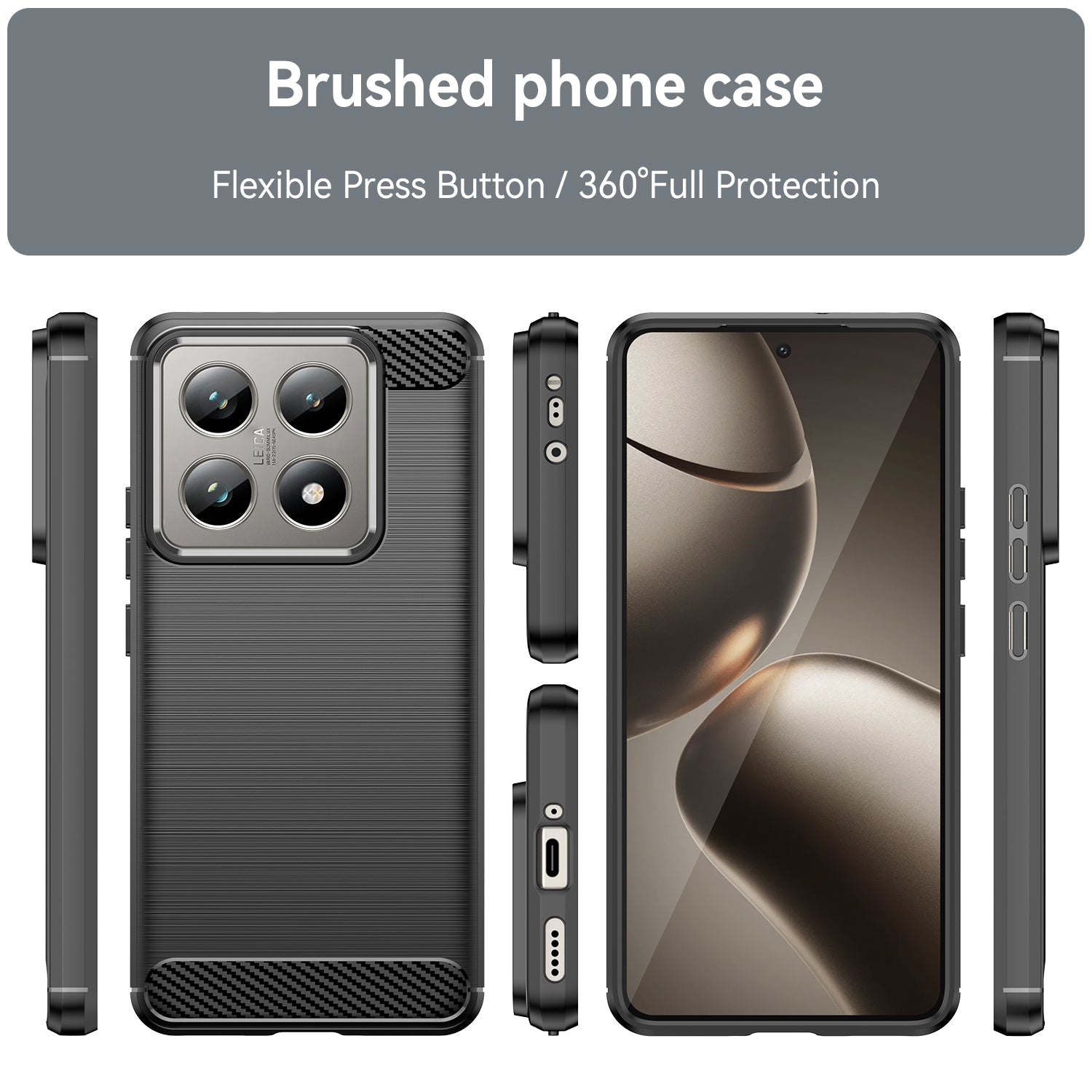 Xiaomi 14T Carbon Fibre Brushed Case (Black)