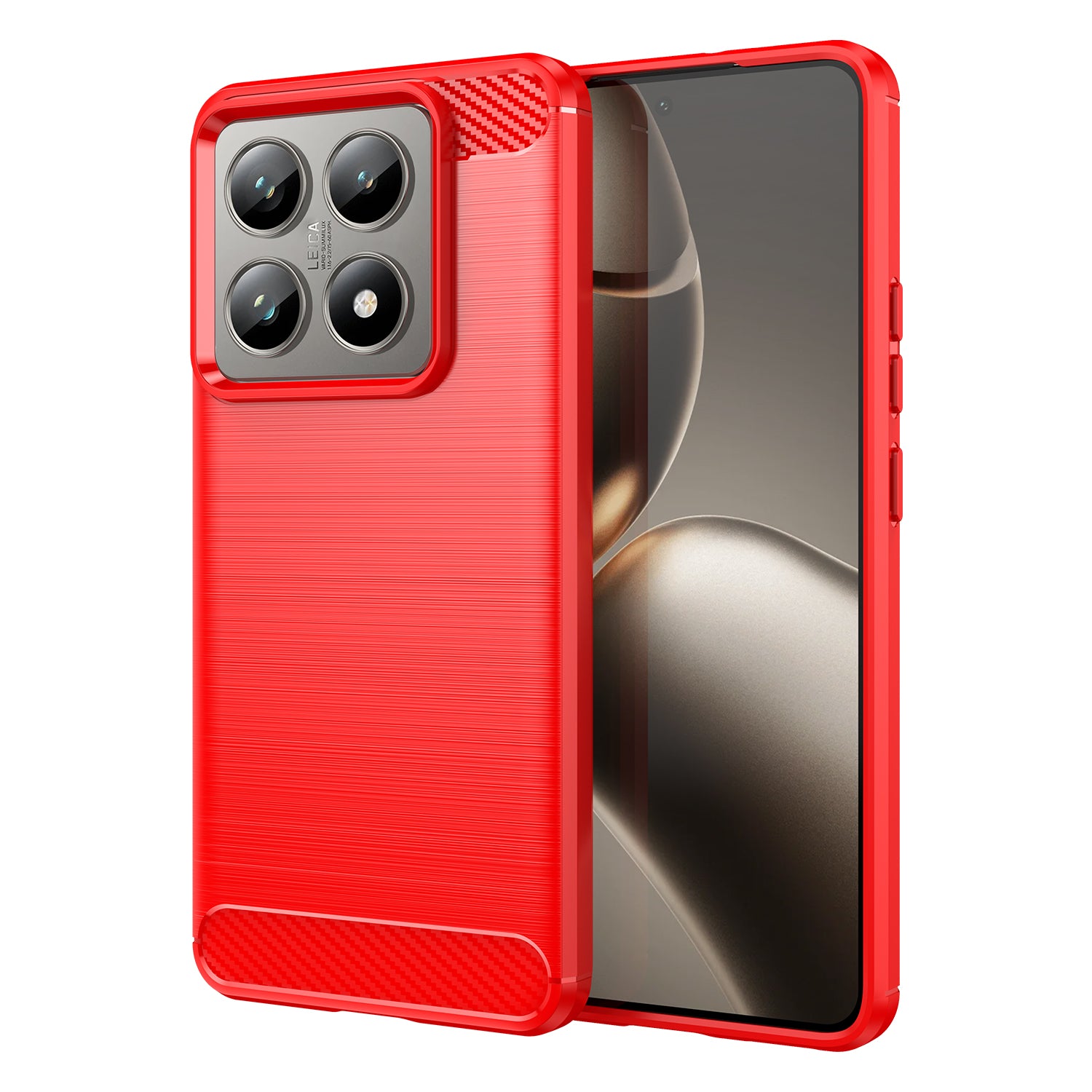 Xiaomi 14T Carbon Fibre Brushed Case (Red)