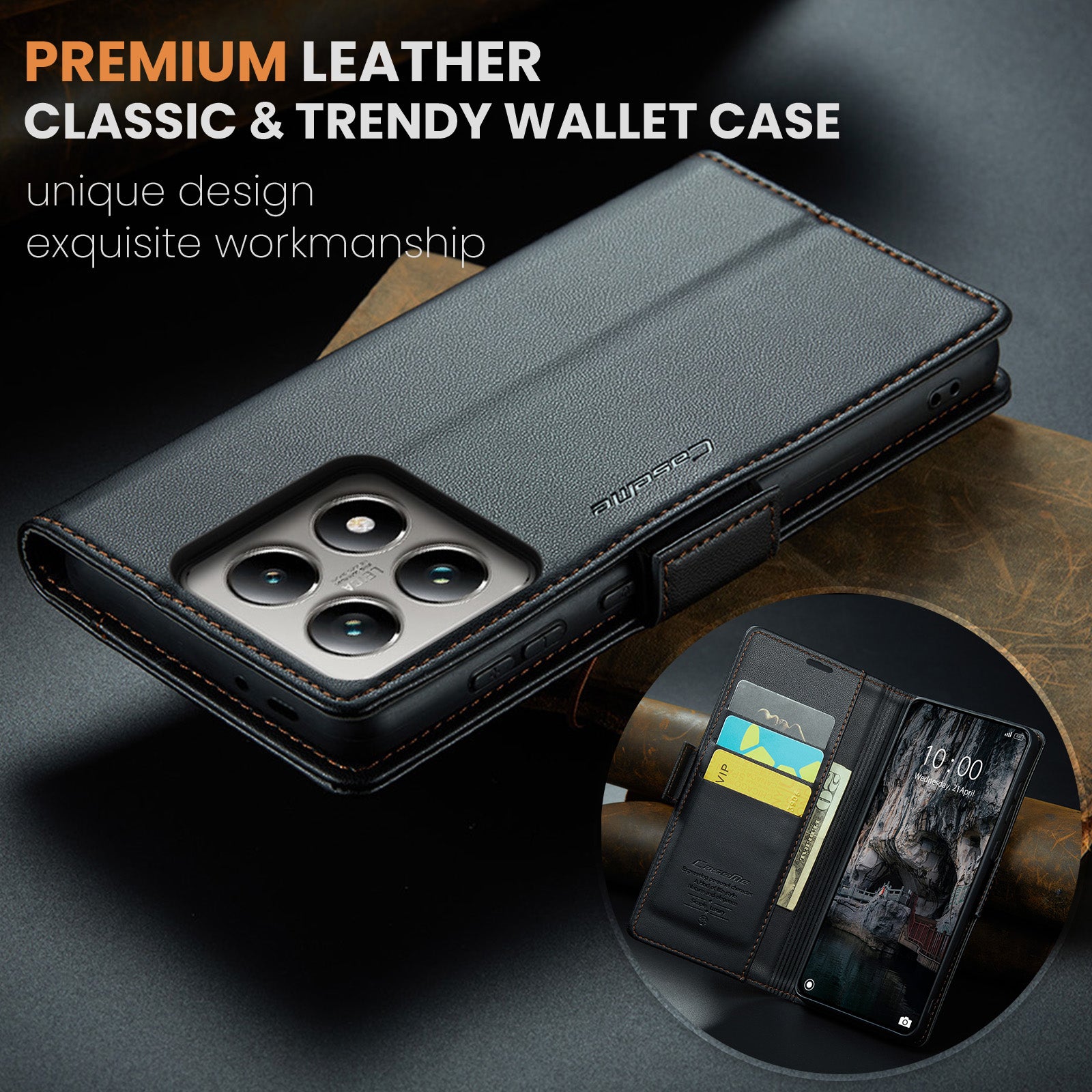 Xiaomi 14T Retro PU Leather Wallet Case